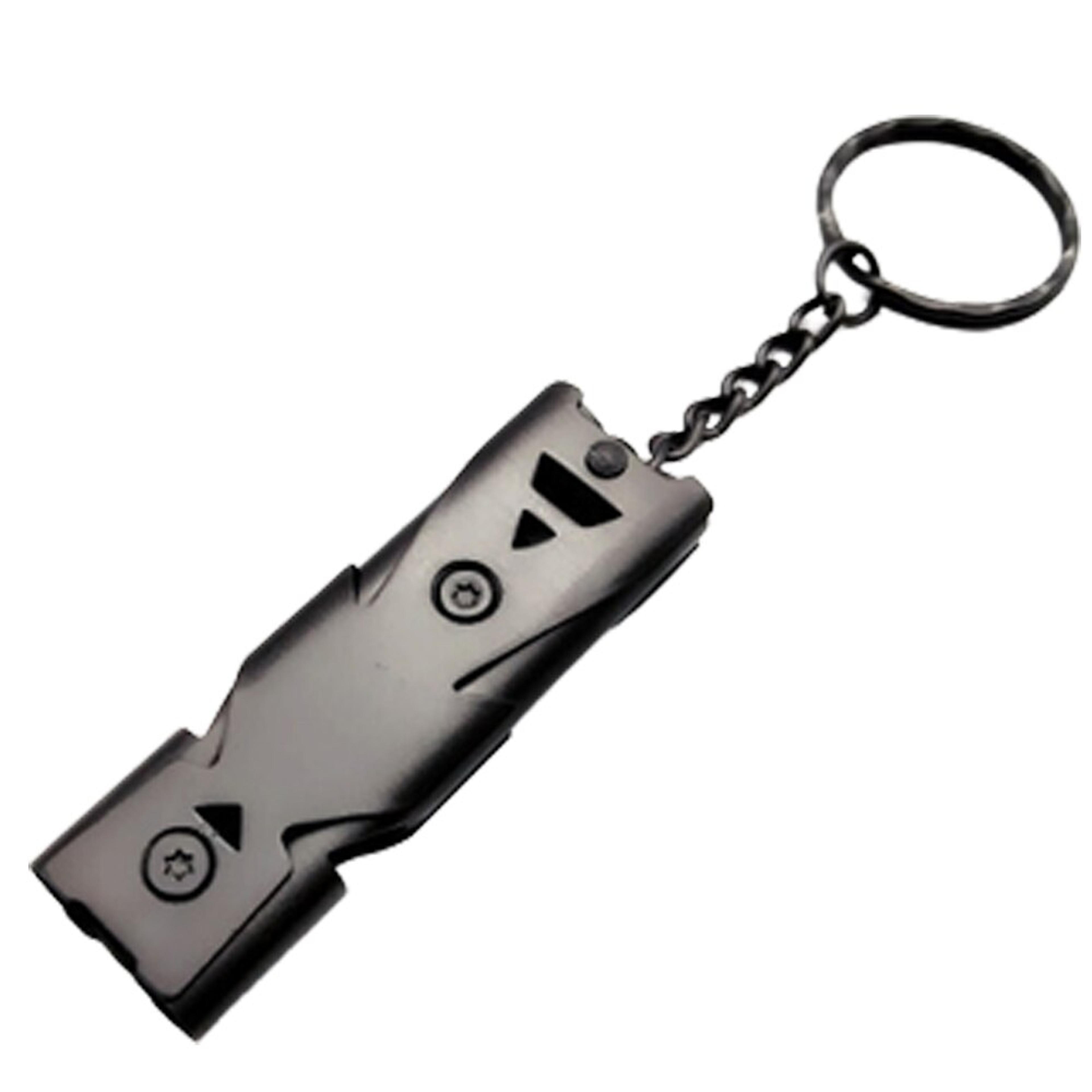 double pipe whistle pendant keychain high decibel, portable outdoor survival tool for emergencies