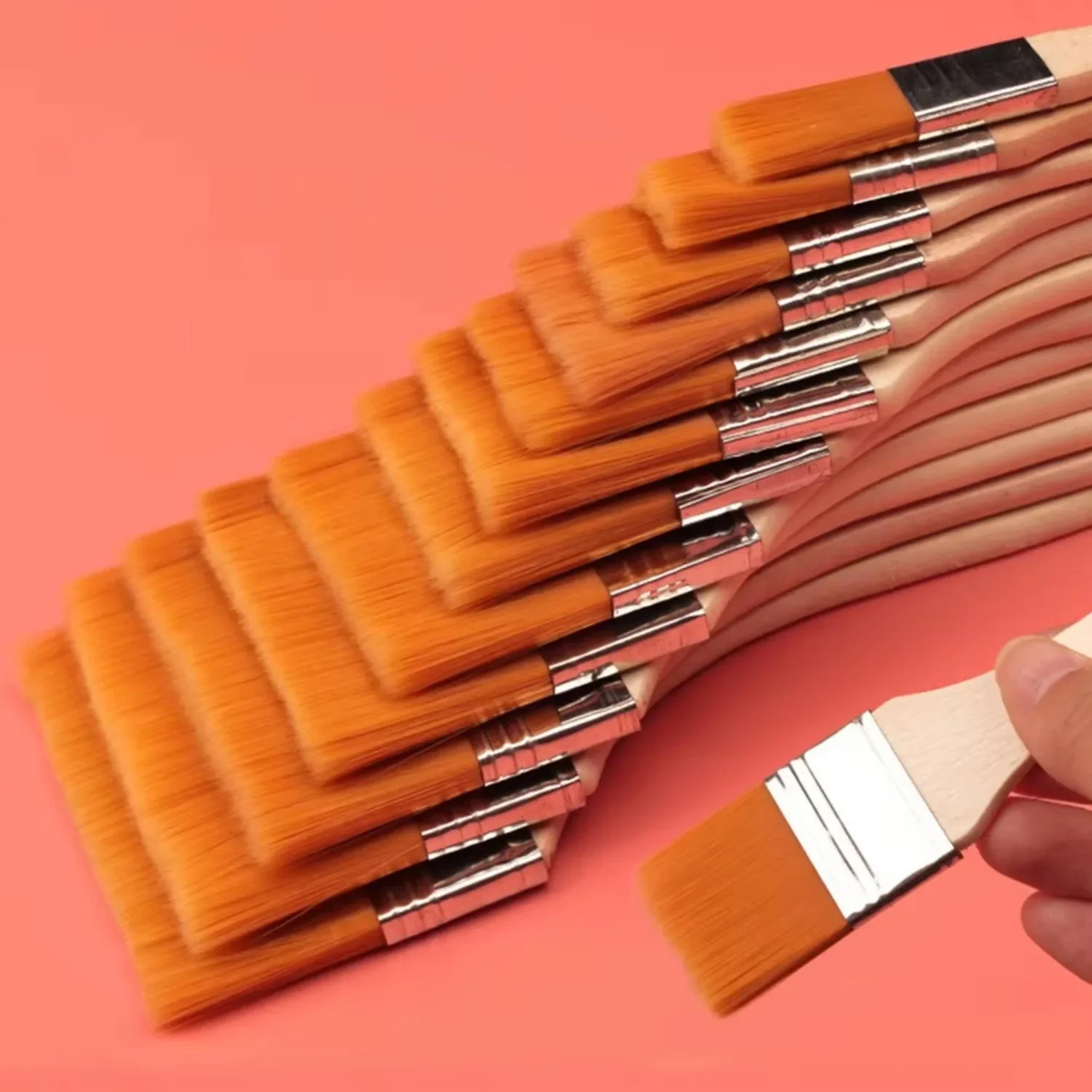 premium nylon paint brush set high-quality synthetic bristles for acrylic, oil, watercolor, and art supplies