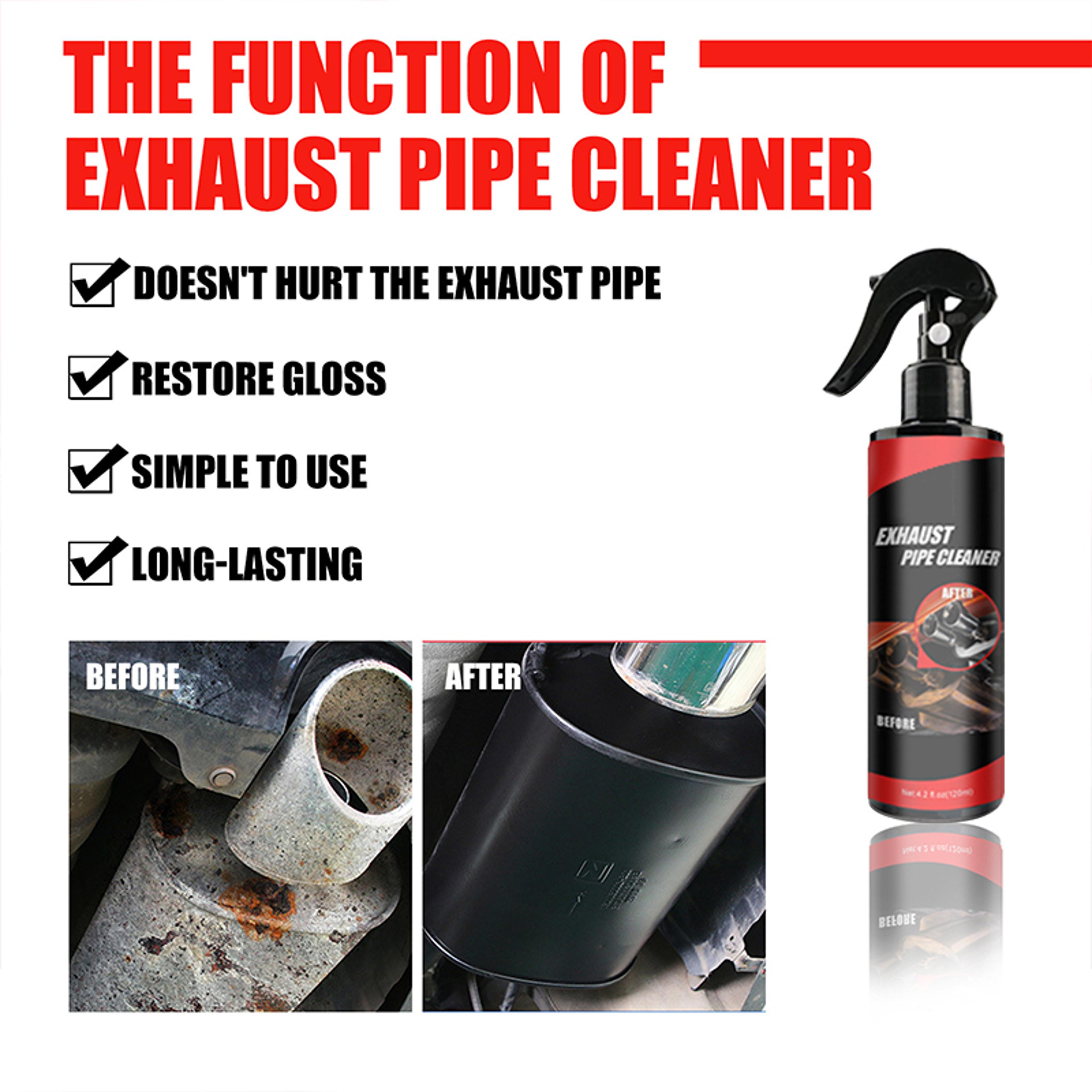 car motorcycle exhaust pipe cleaner set rust remover with gloves, brush & maintenance tool for exhausts