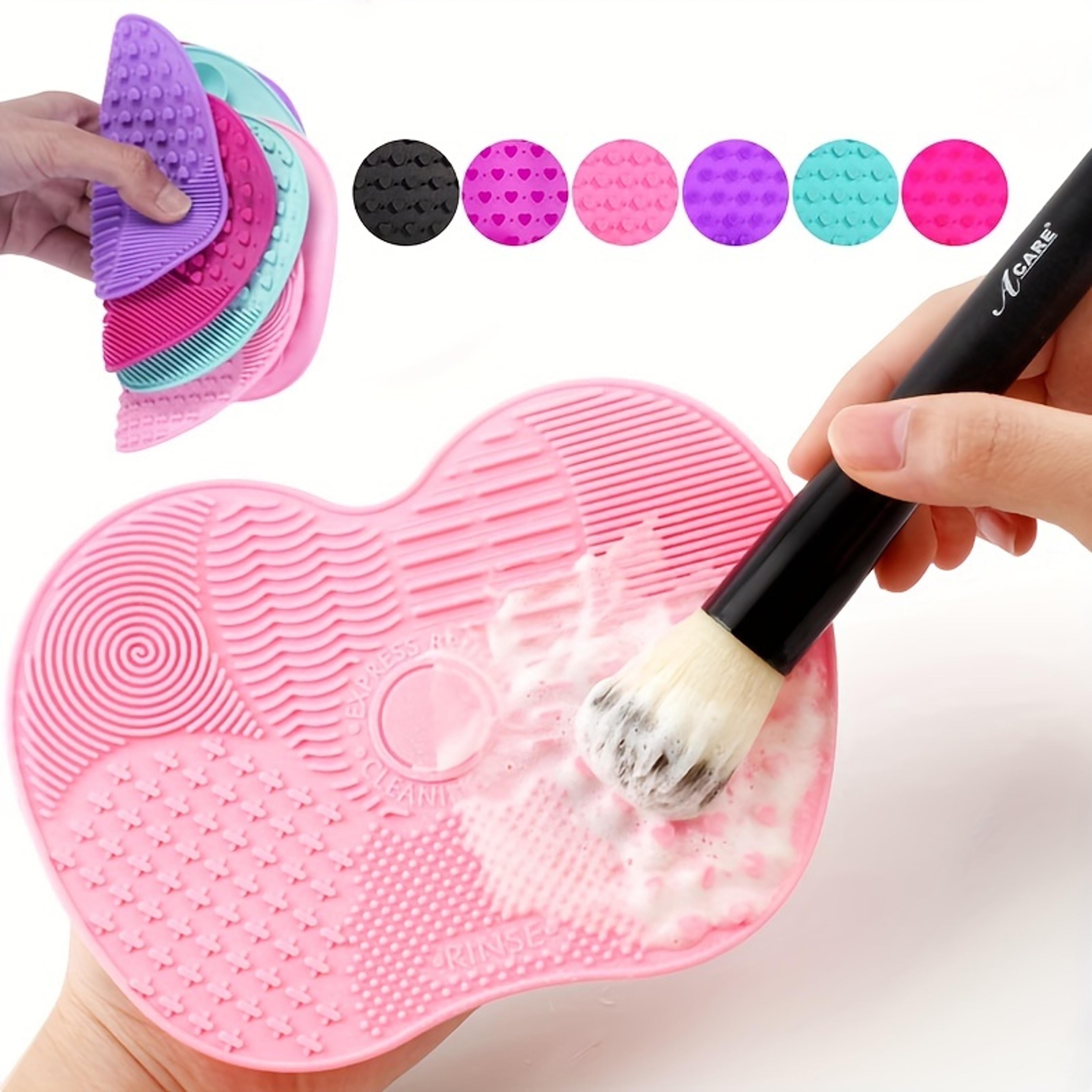 silicone apple makeup brush cleaner pad with suction cup for deep cleaning