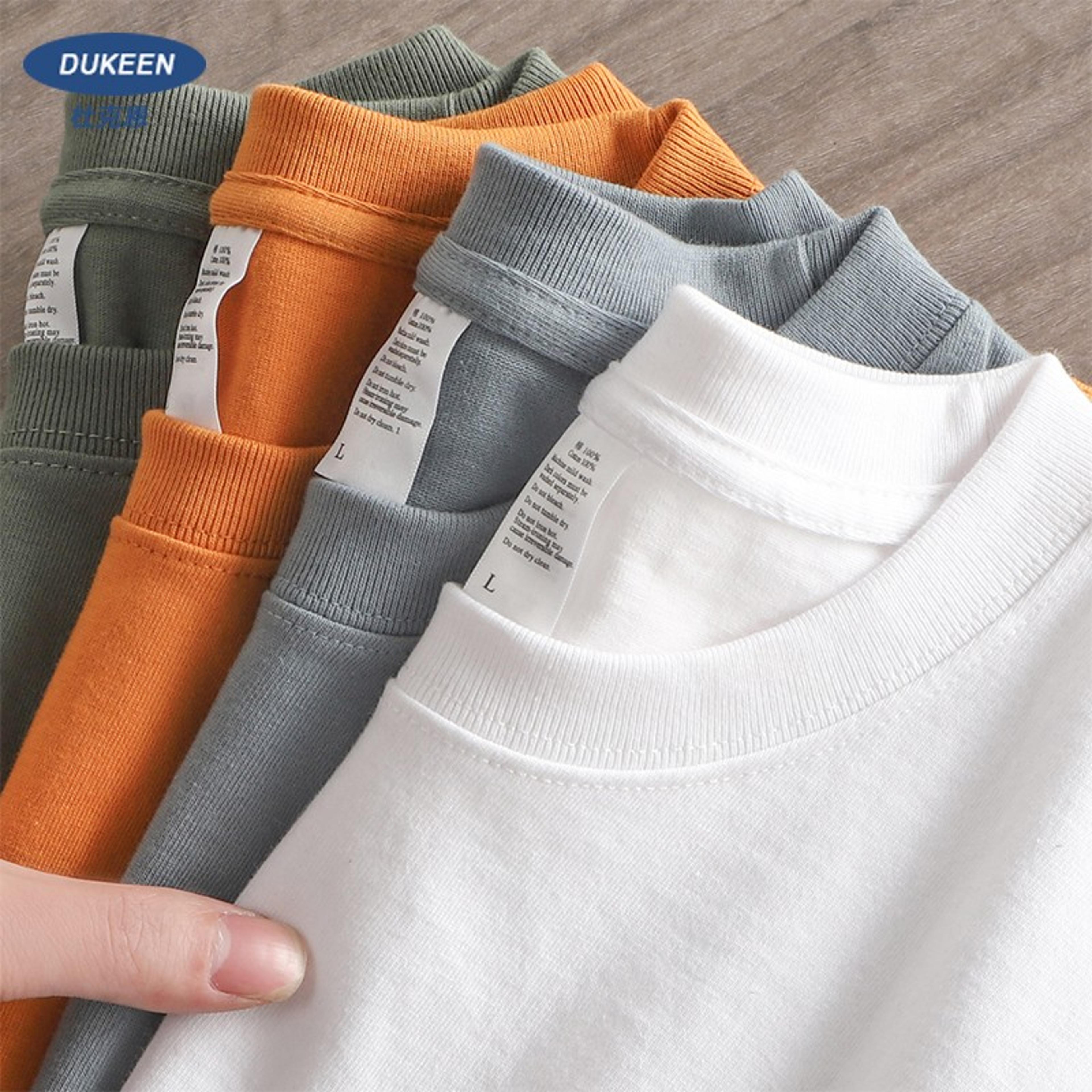 oversized cotton t-shirt for men casual summer solid color short sleeve tee