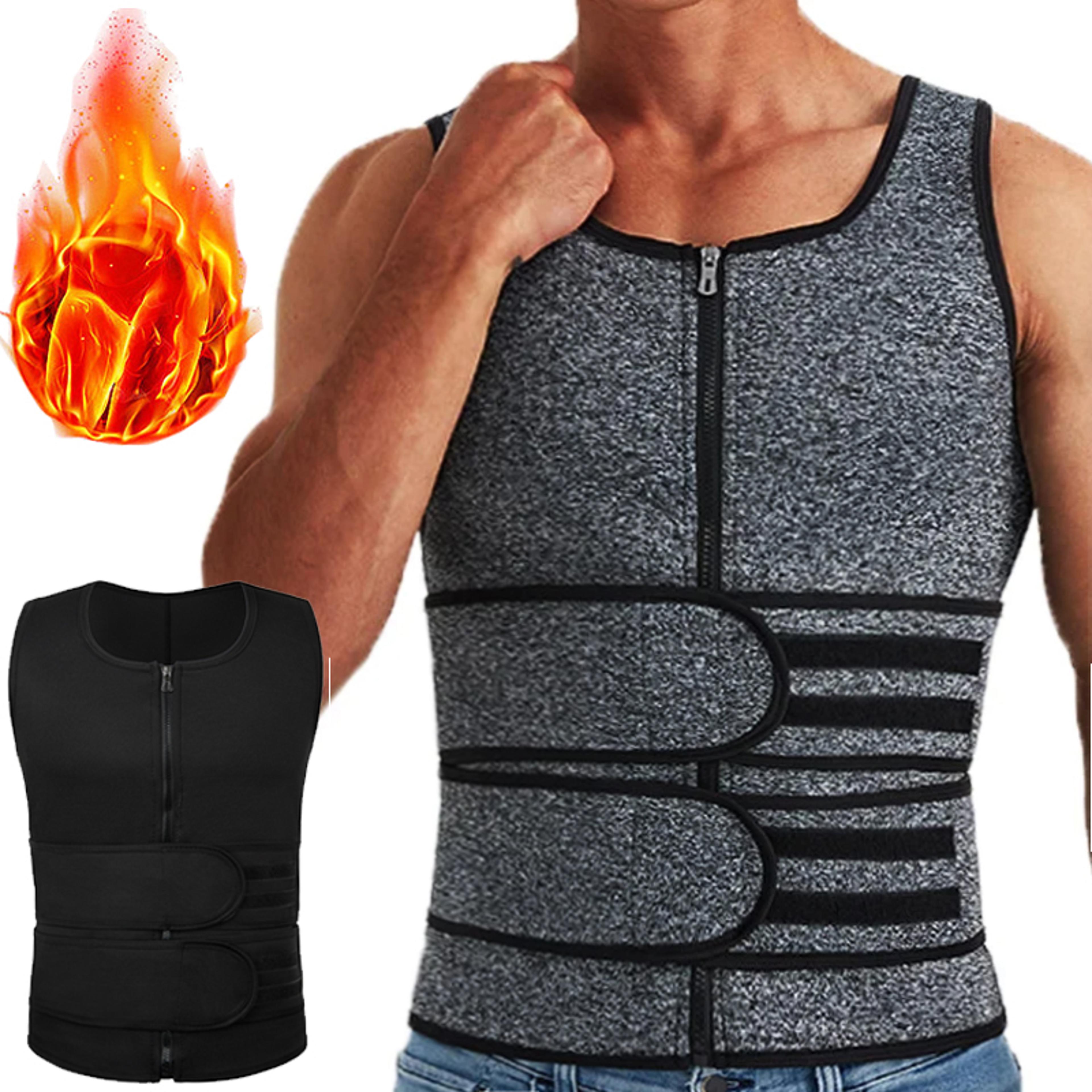 men sauna sweat vest compression waist trainer for gym workouts core support and training performance