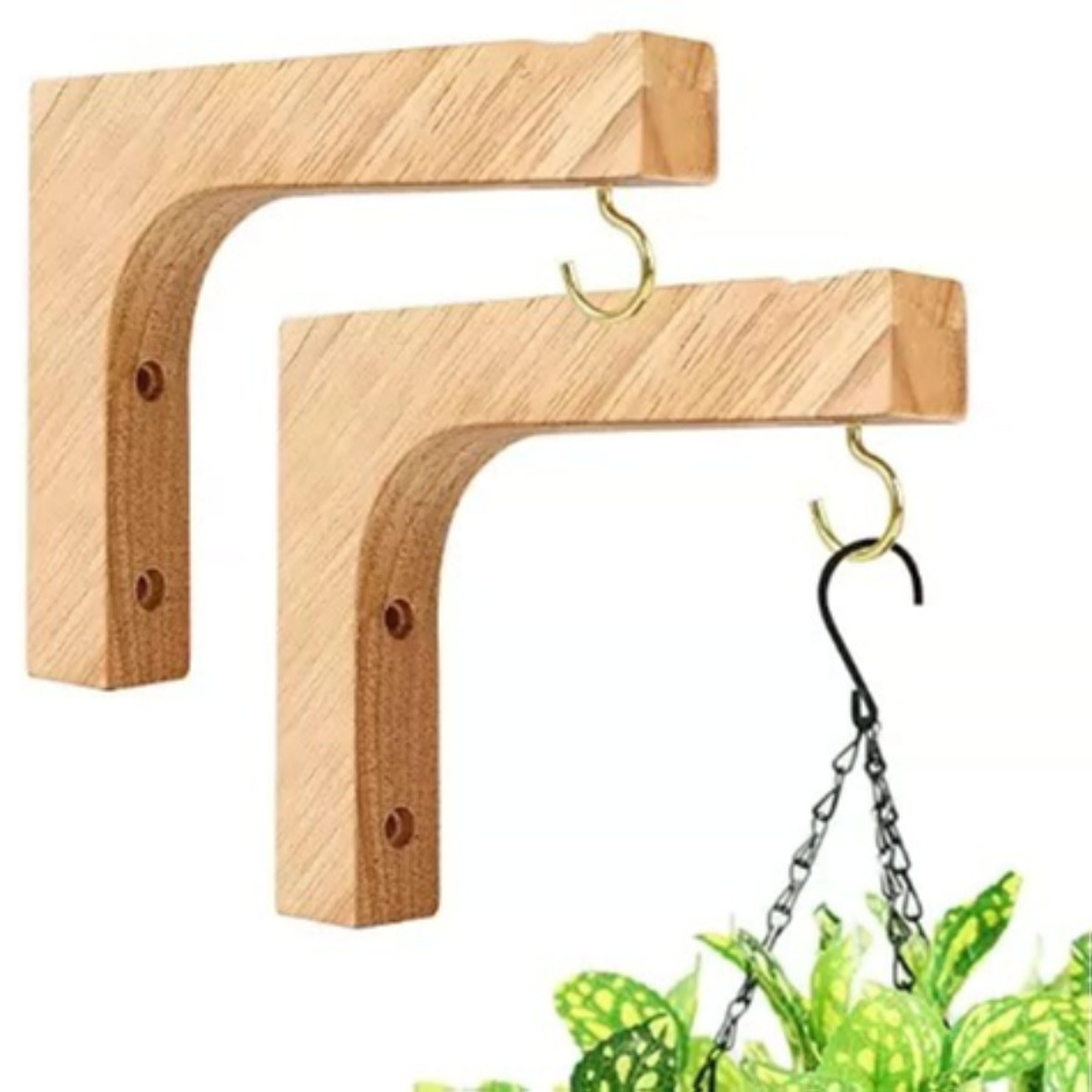 nordic natural wood wall plant hanger hook for lanterns & wind chimes stylish balcony home decor