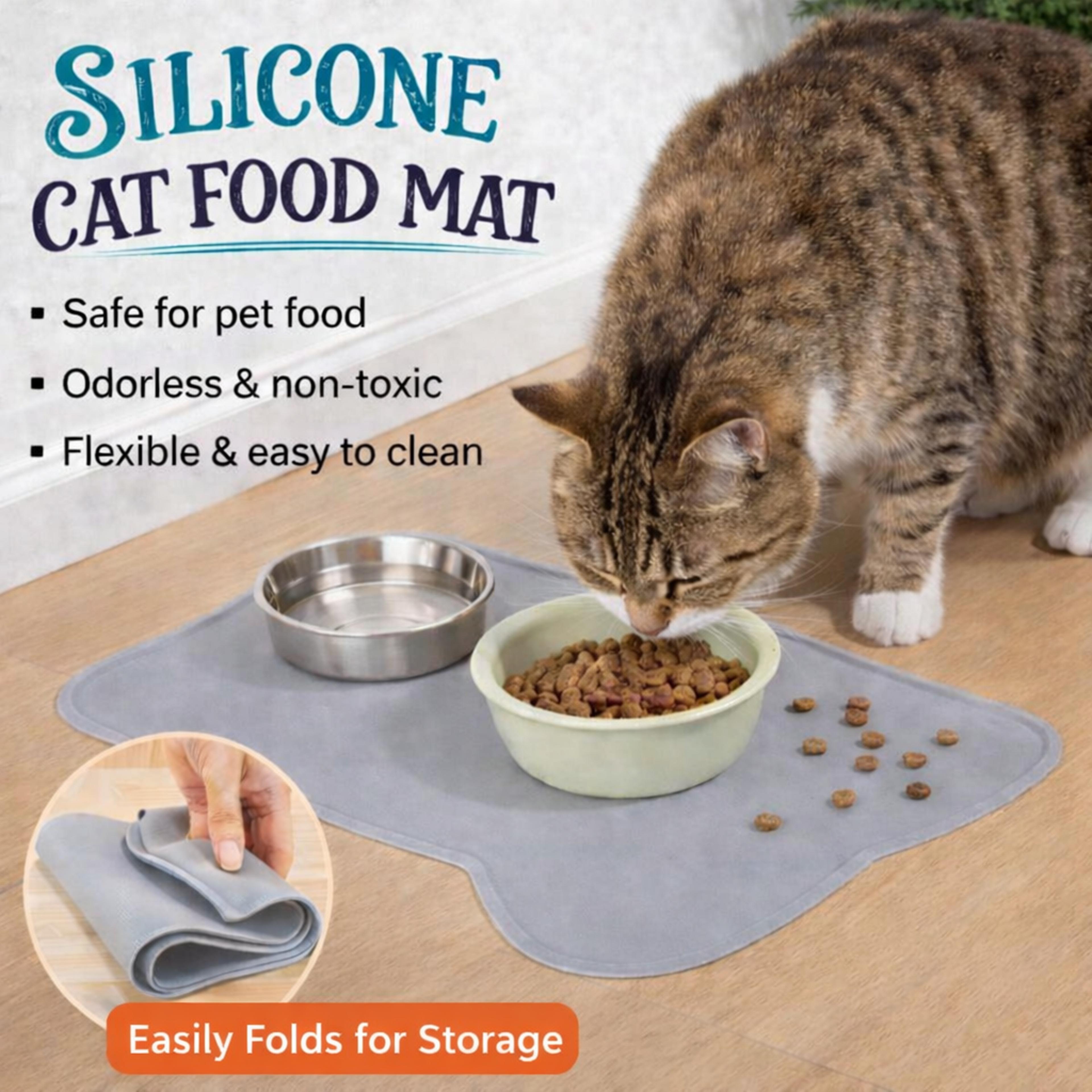 food grade silicone pet mat, waterproof, anti-slip pad for cats & dogs, easy to clean