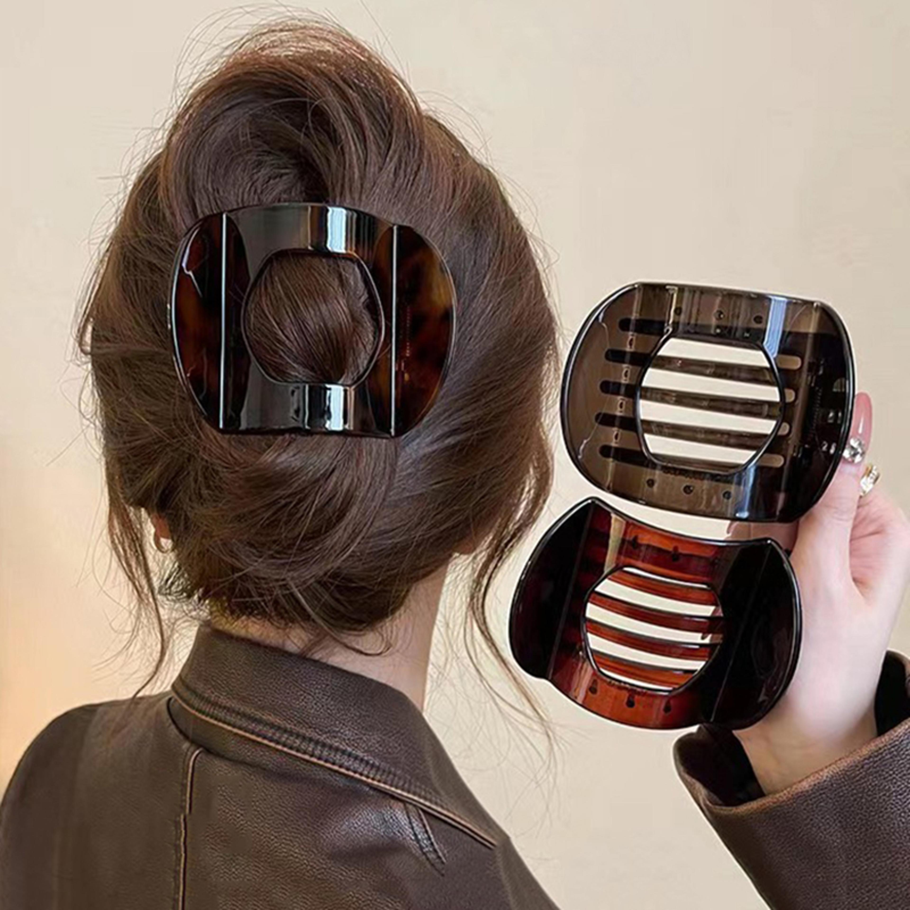 leopard print acetic acid hair clip stylish spring spoon clip for women, simple and elegant headpiece accessory