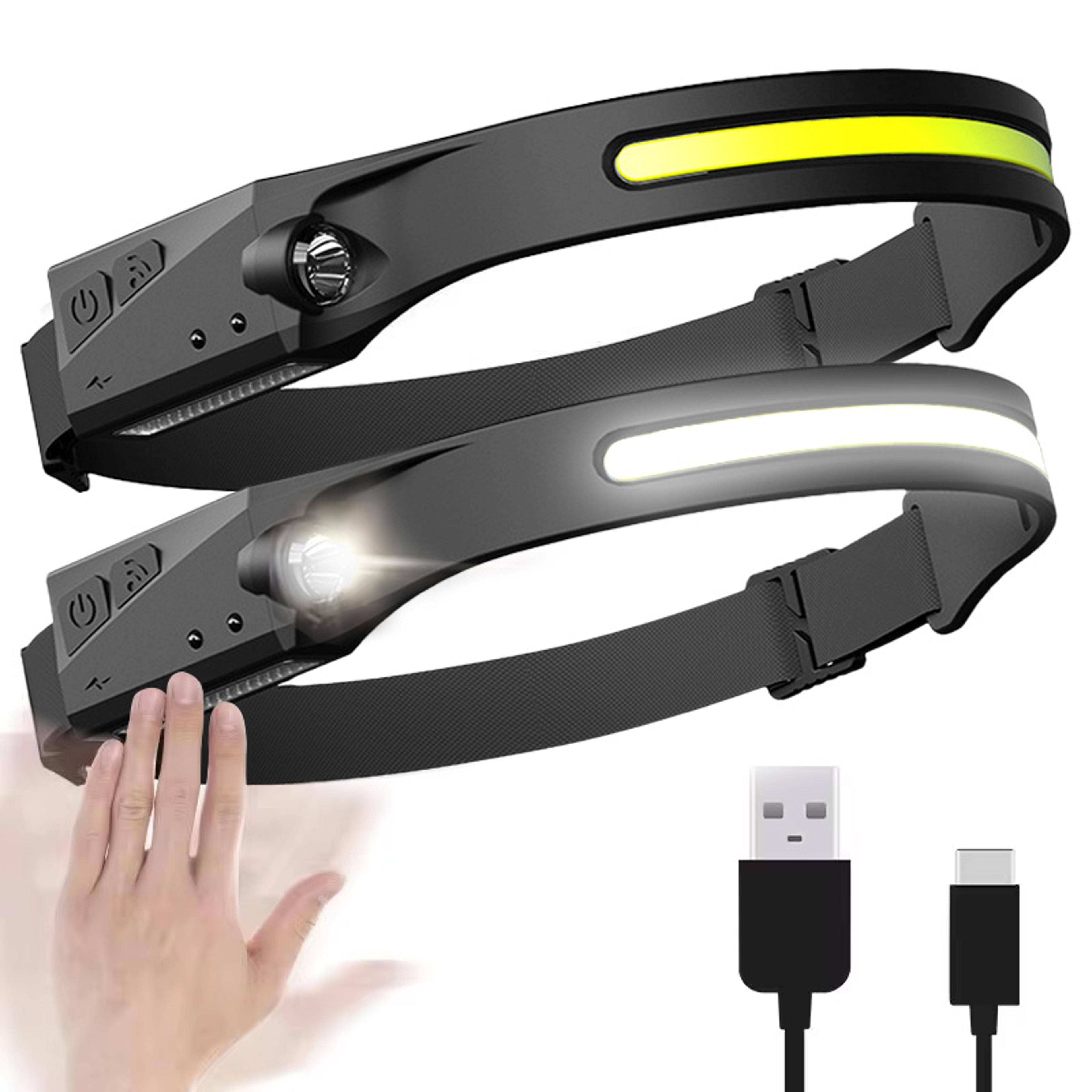 induction headlamp cob led sensor head lamp usb rechargeable with multiple lighting modes