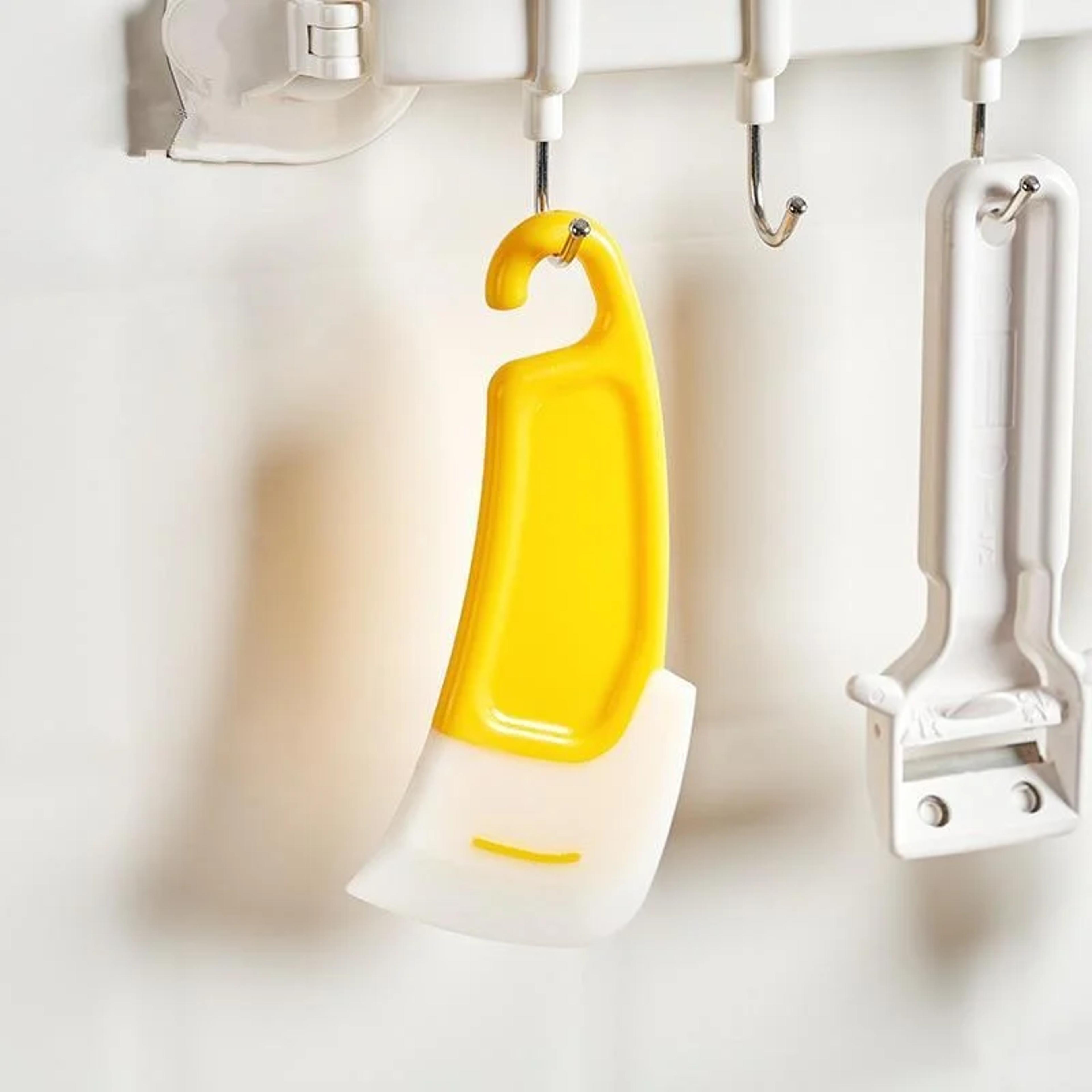 soft blade kitchen scraper and cleaning spatula for dishes, pots & pans | non-scratch scraper tool for cooking