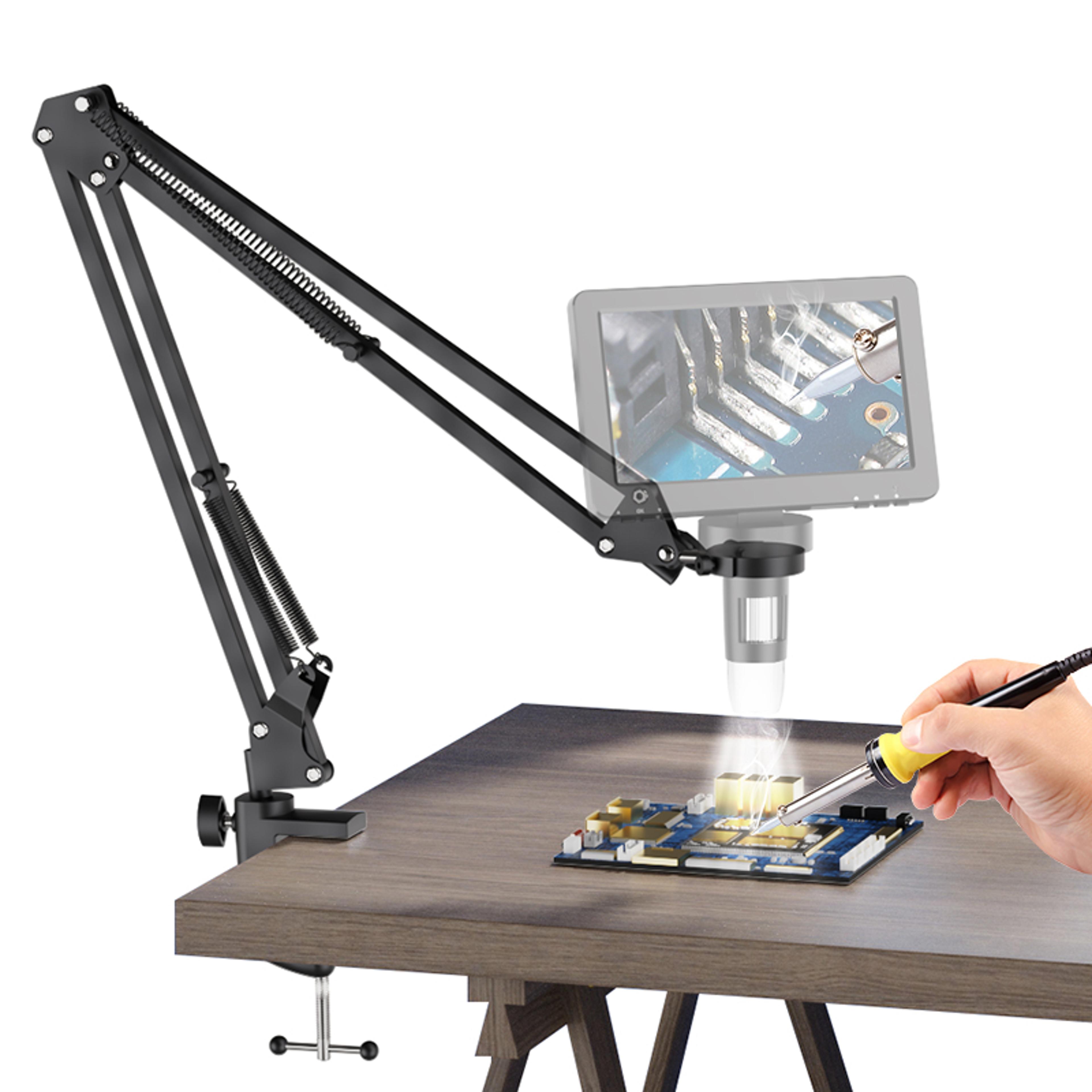 flexible microscope arm stand adjustable metal bracket coin microscope mount compatible for precision tasks