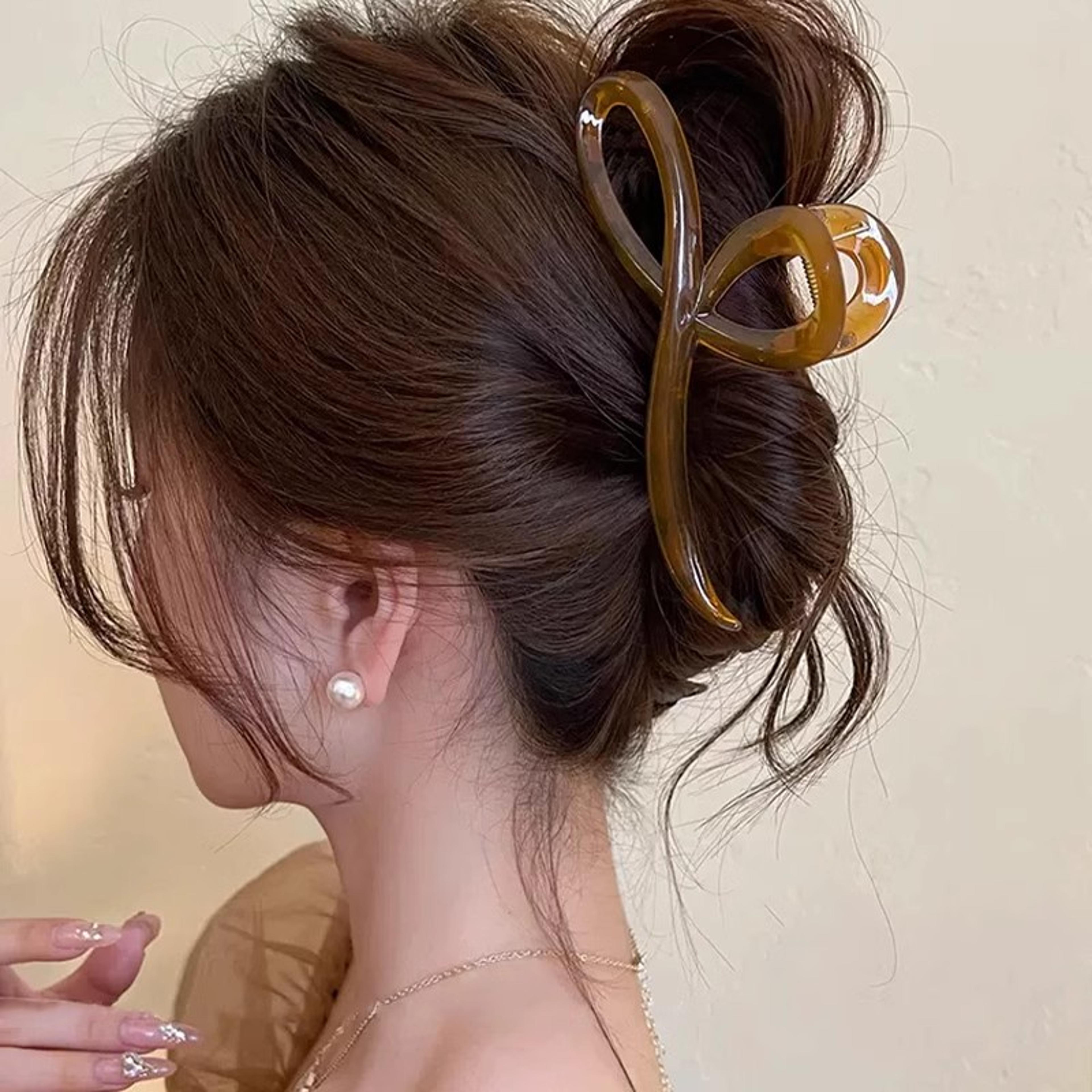 elegant jelly color bow hair claw fashionable hair clip for women and girls sweet bow hairpin accessory