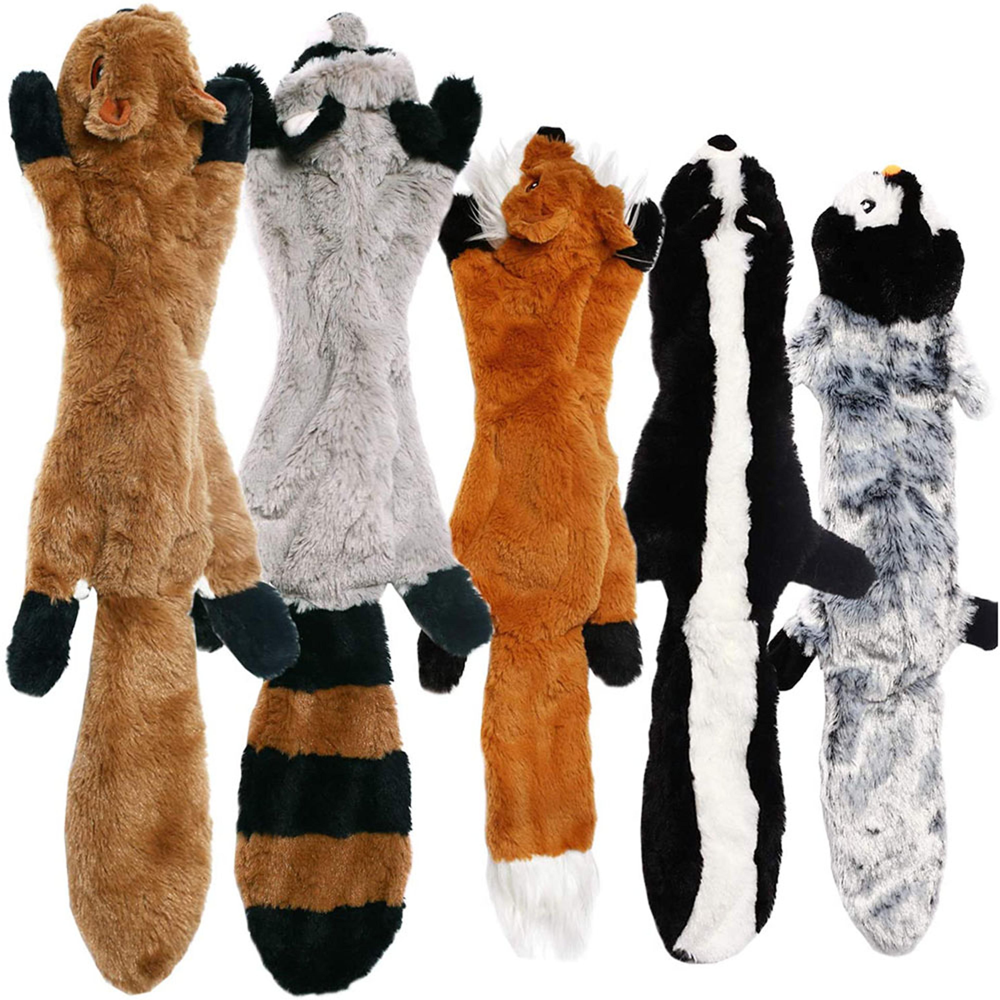 durable stuffingless squeaky dog toy with squeakers & crinkle – fun animal chew toy for pets