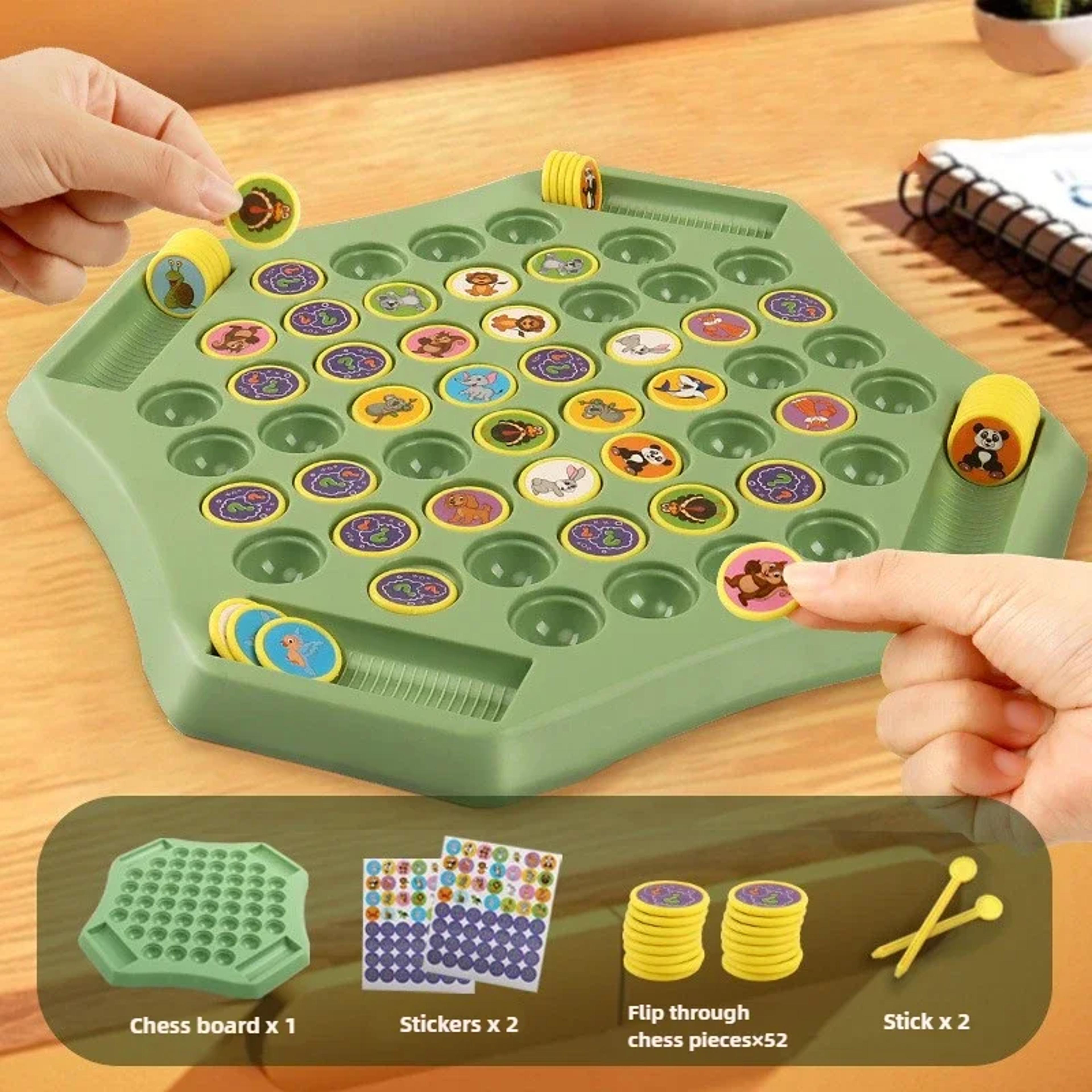 interactive animal flip chess for kids educational parent-child game for concentration and observation