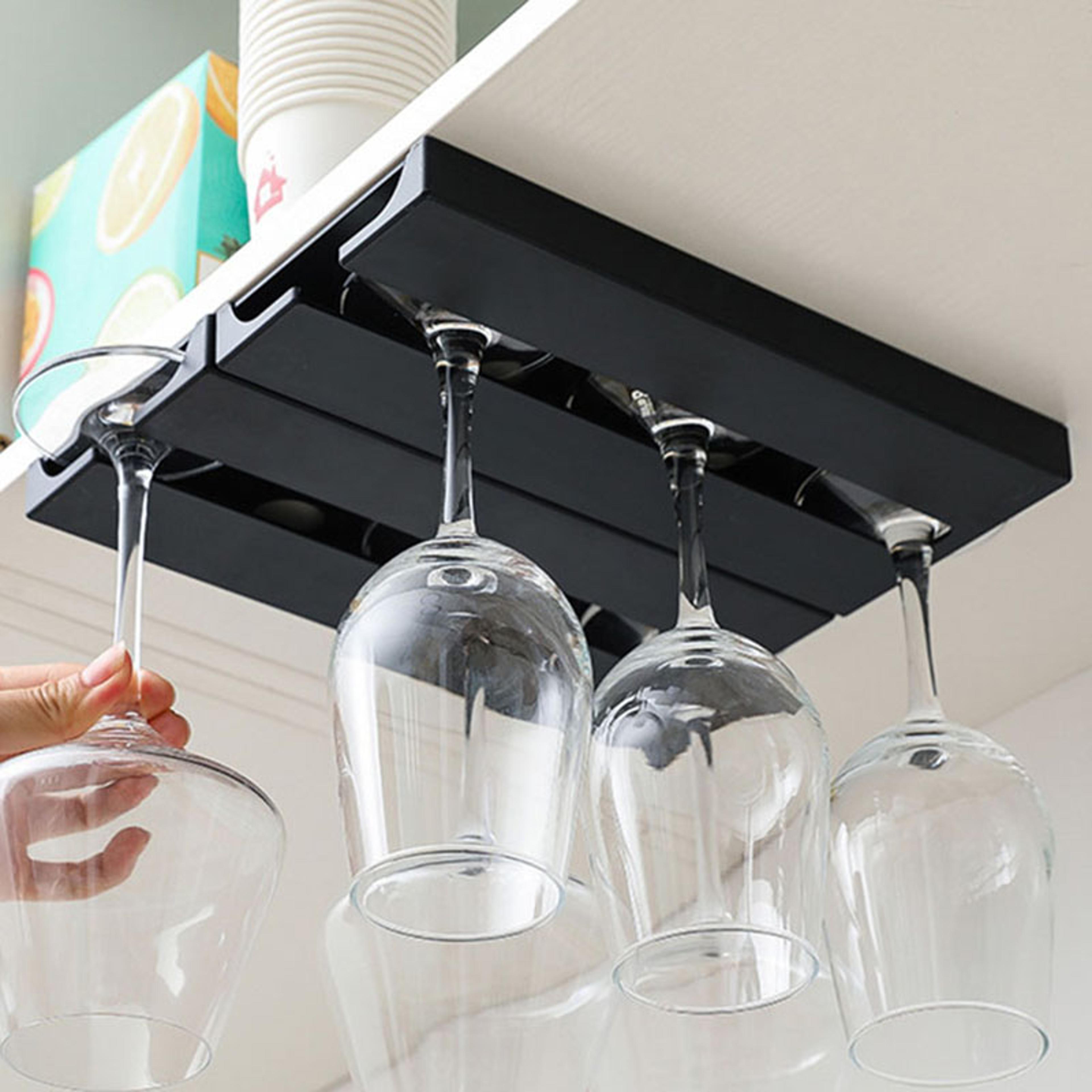 space-saving stemware wall display reinforced plastic wine glass holder for kitchen & bar storage