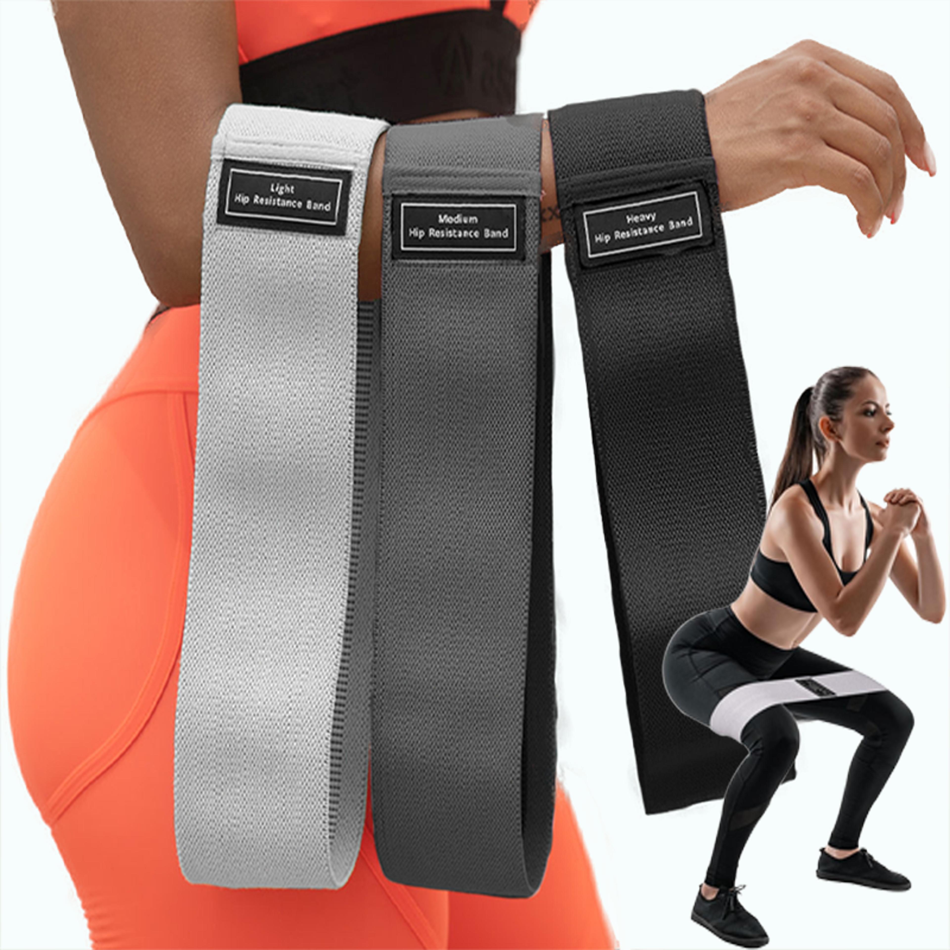fabric resistance hip booty bands for glutes and thighs | elastic workout bands for squats, yoga, and fitness