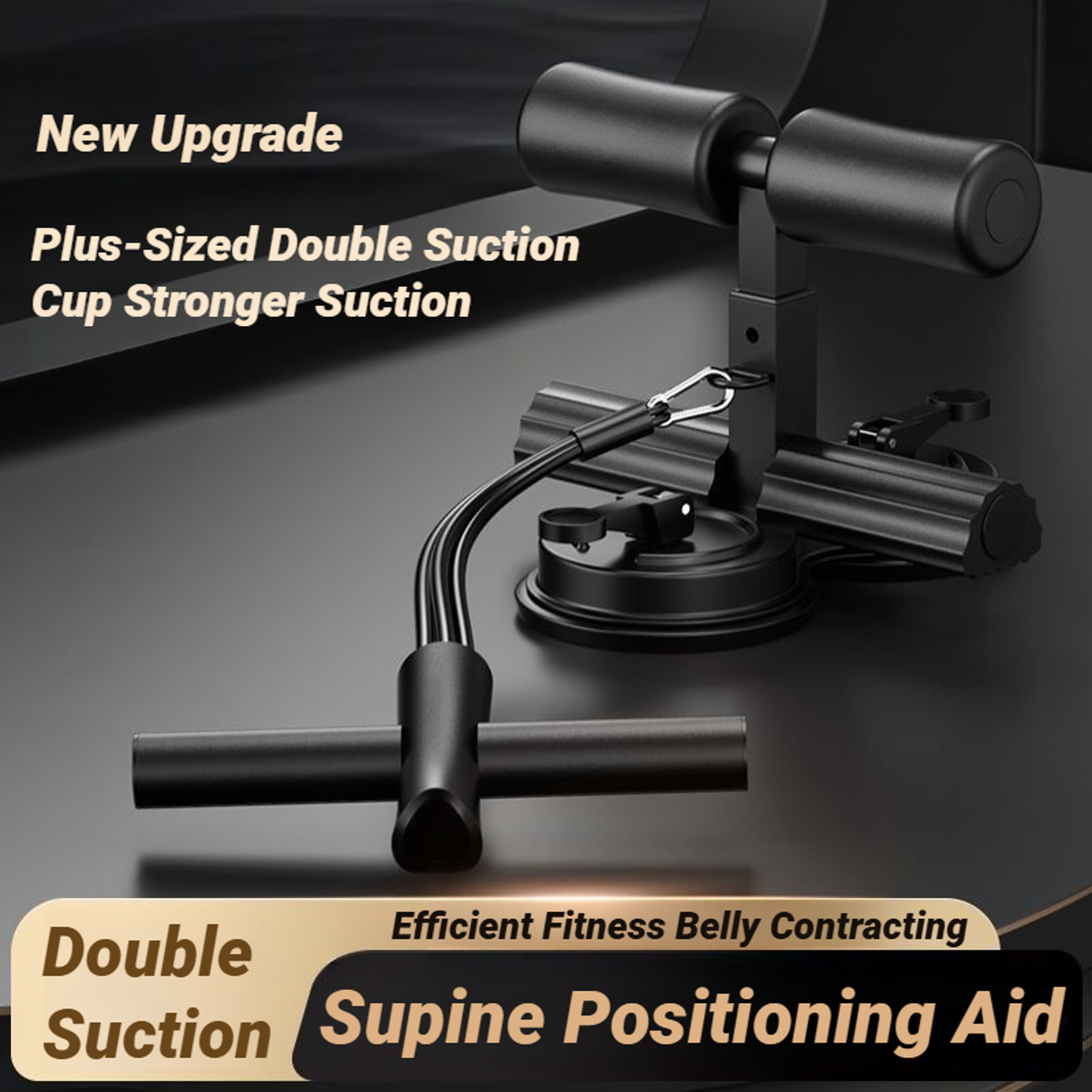 abdominal muscle exerciser with resistance band and adjustable suction cups home gym sit-up aid