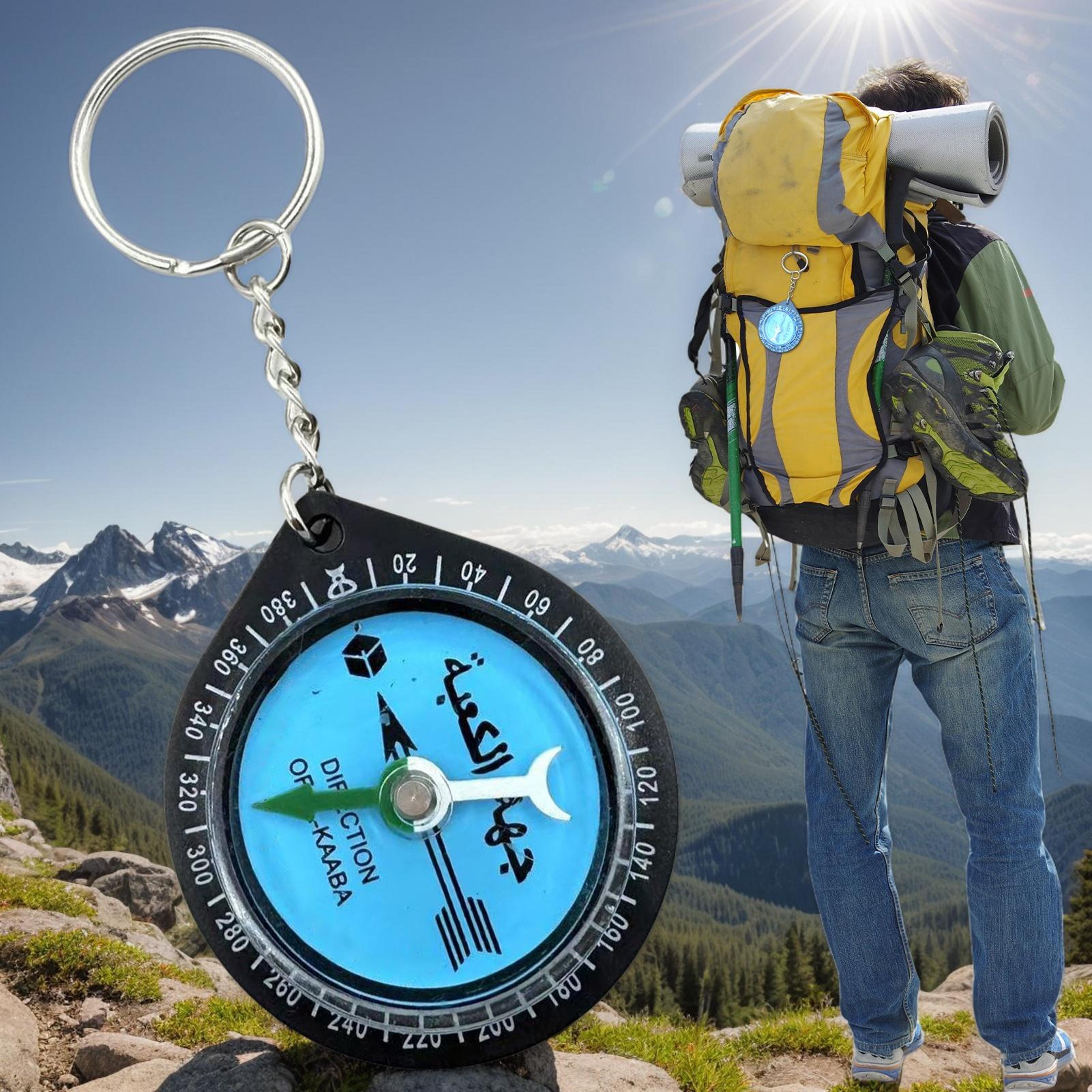 multi-functional compass keychain with qibla direction for prayer | outdoor adventure tool for mountaineering