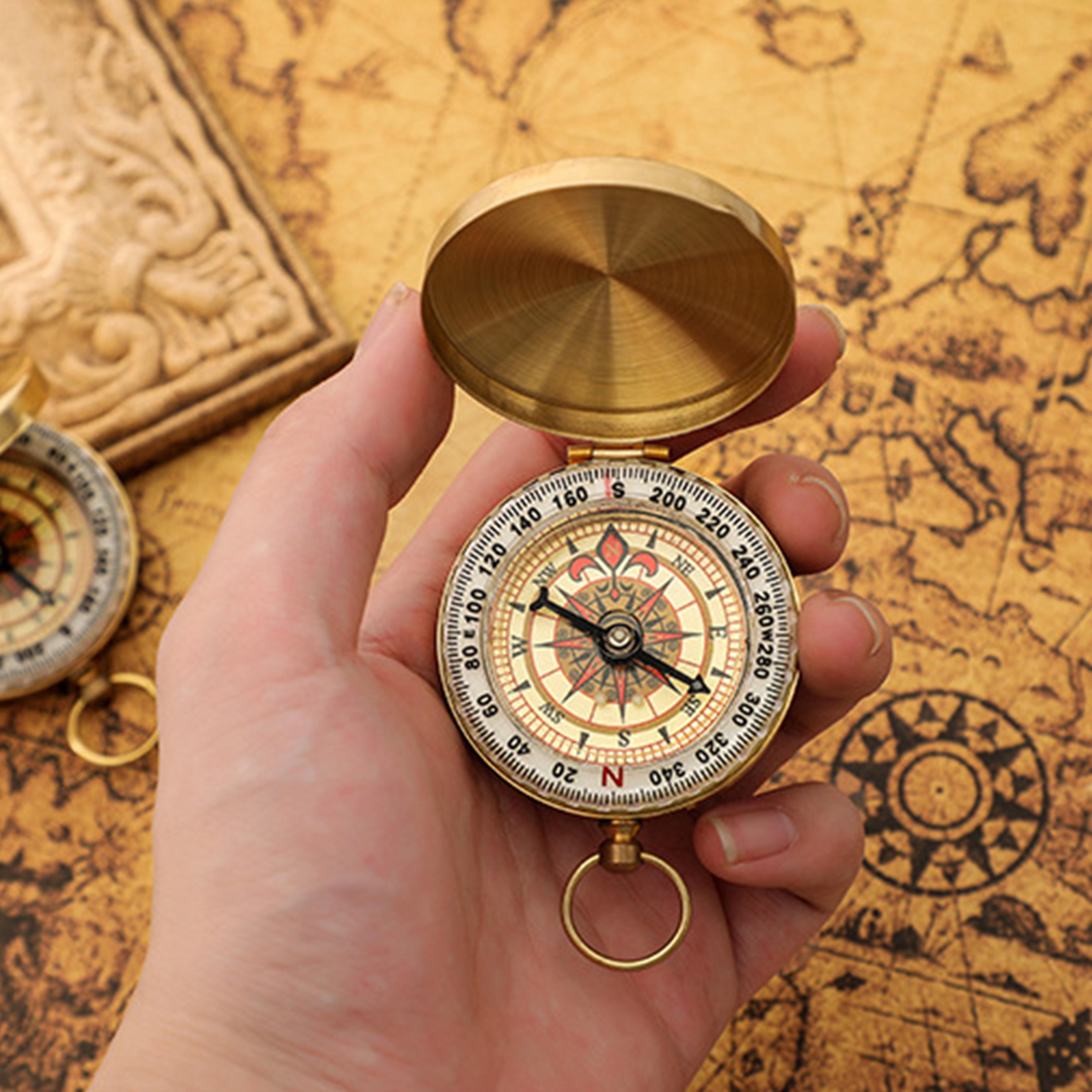 pure copper camping compass portable hiking navigation tool for outdoor adventures