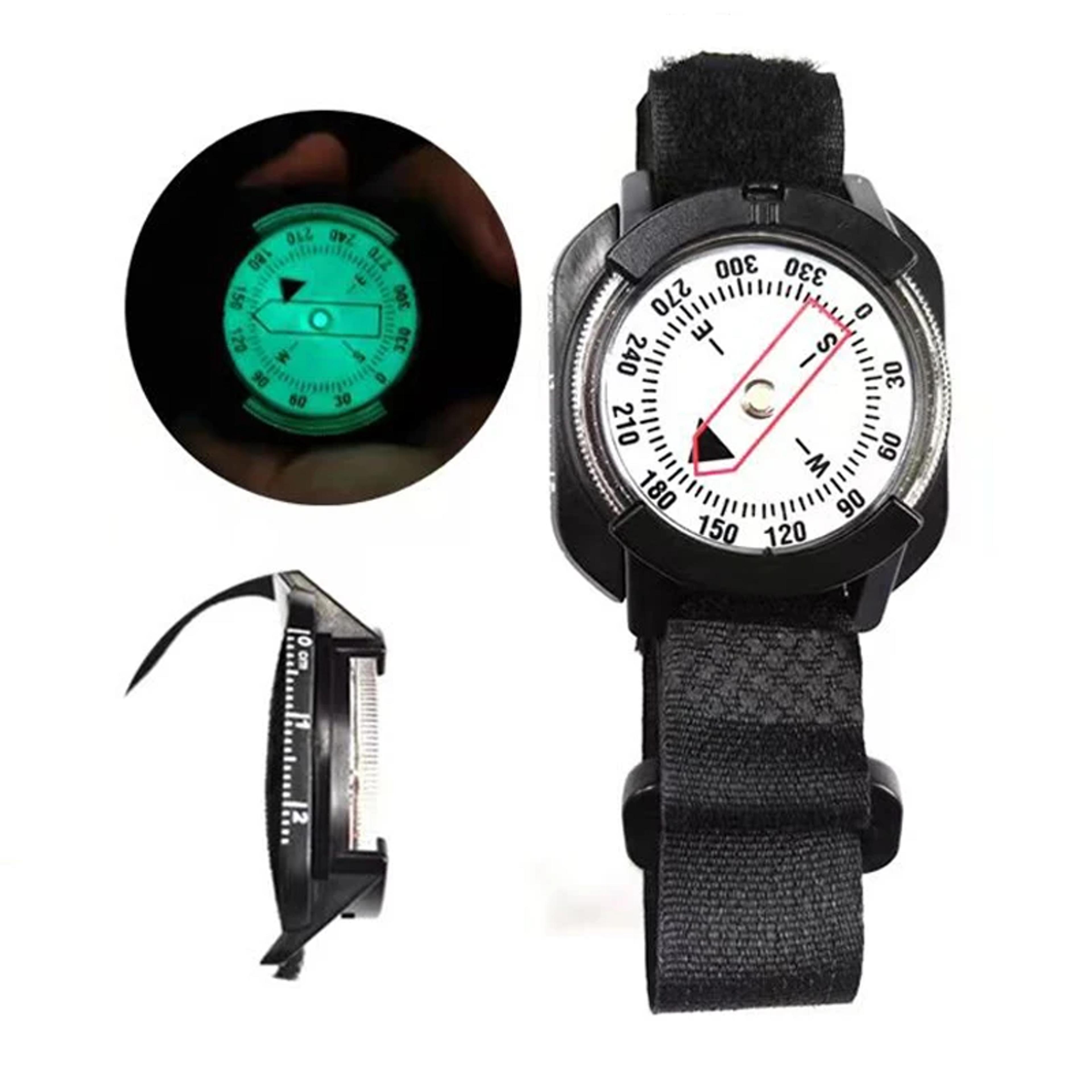ultra-portable diving compass with luminous dial and wrist strap ideal for scuba diving and travel navigation