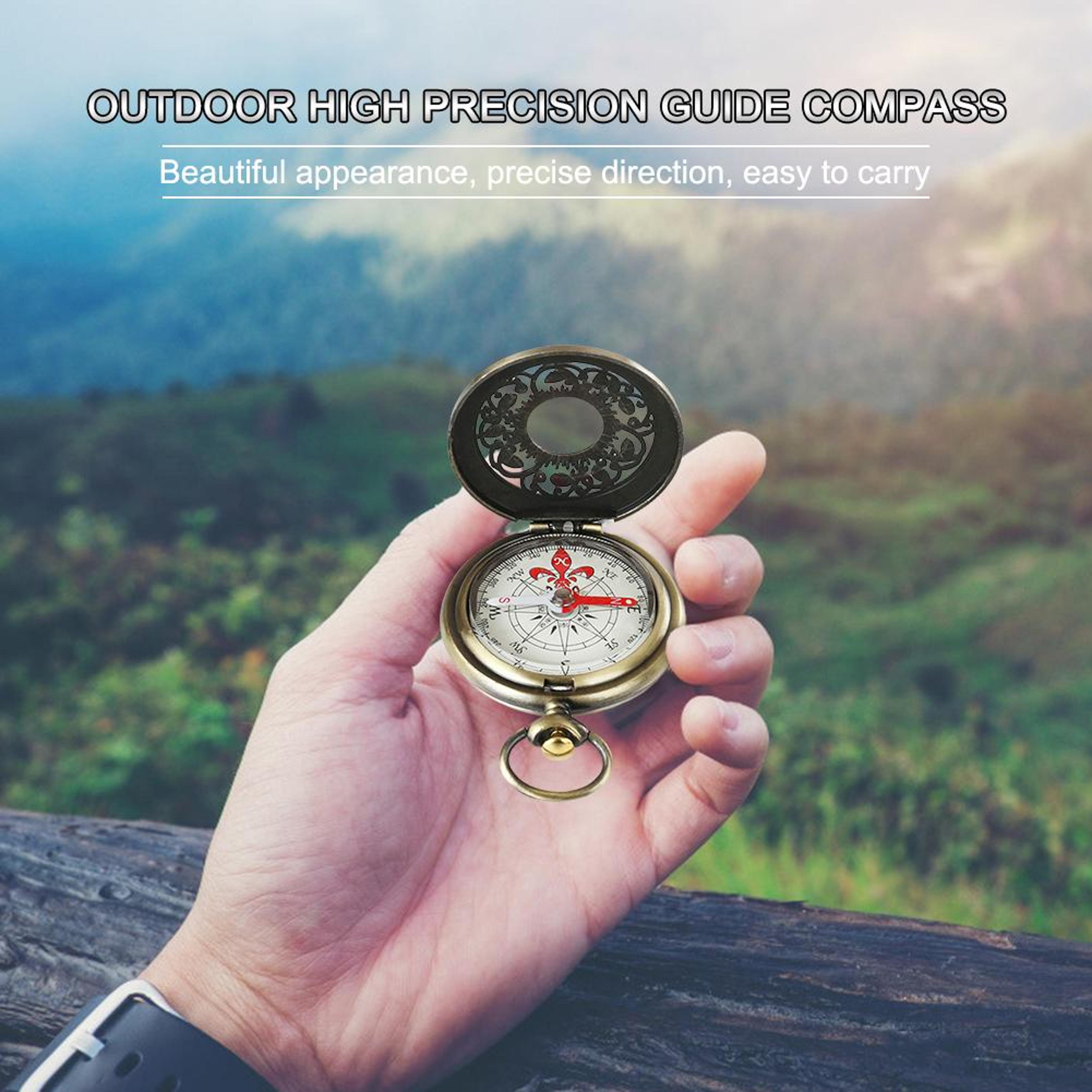 retro bronze pocket compass antique survival gear for hiking, navigation & outdoor adventure