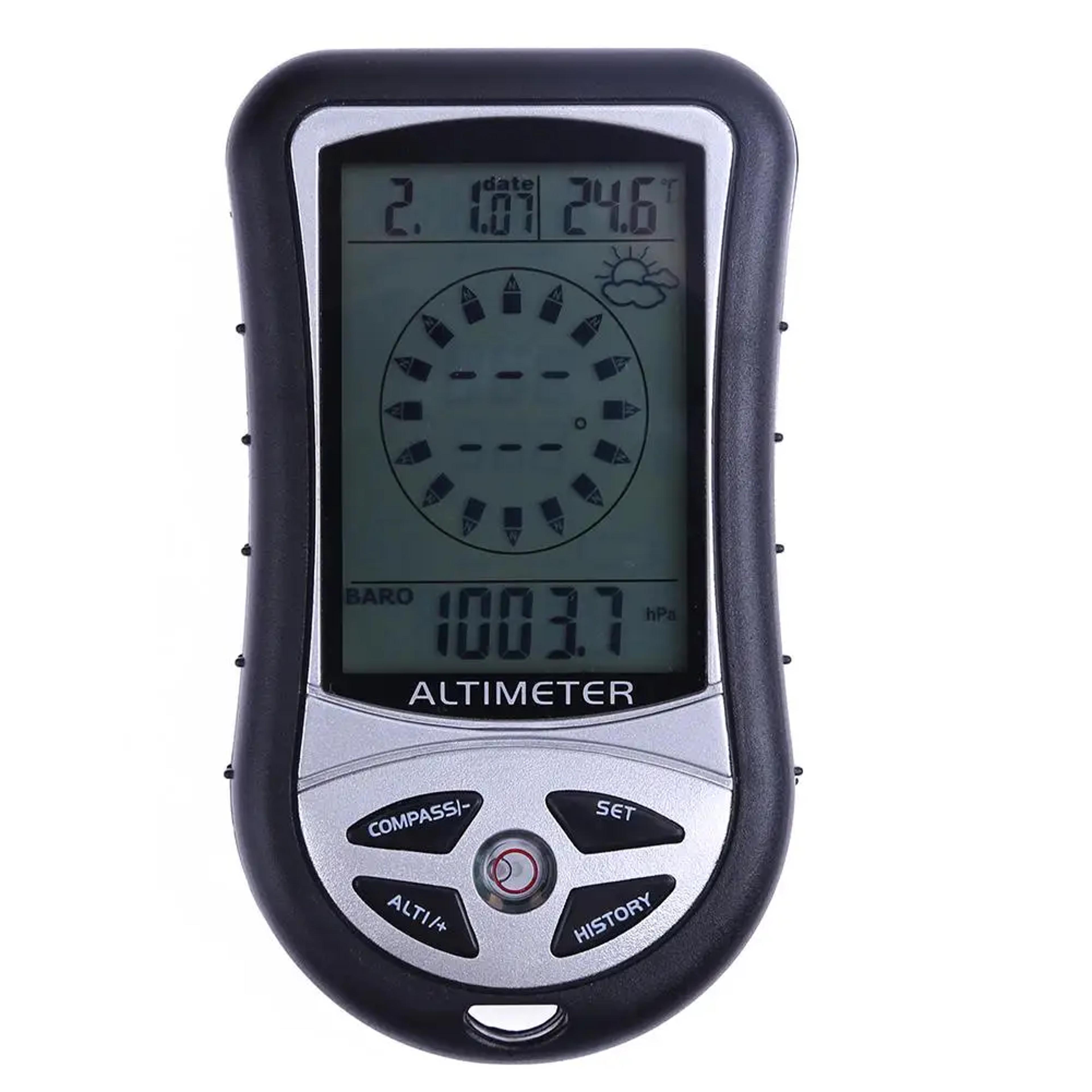 handheld outdoor compass with altimeter, thermometer & barometer perfect for hiking, camping & fishing adventures