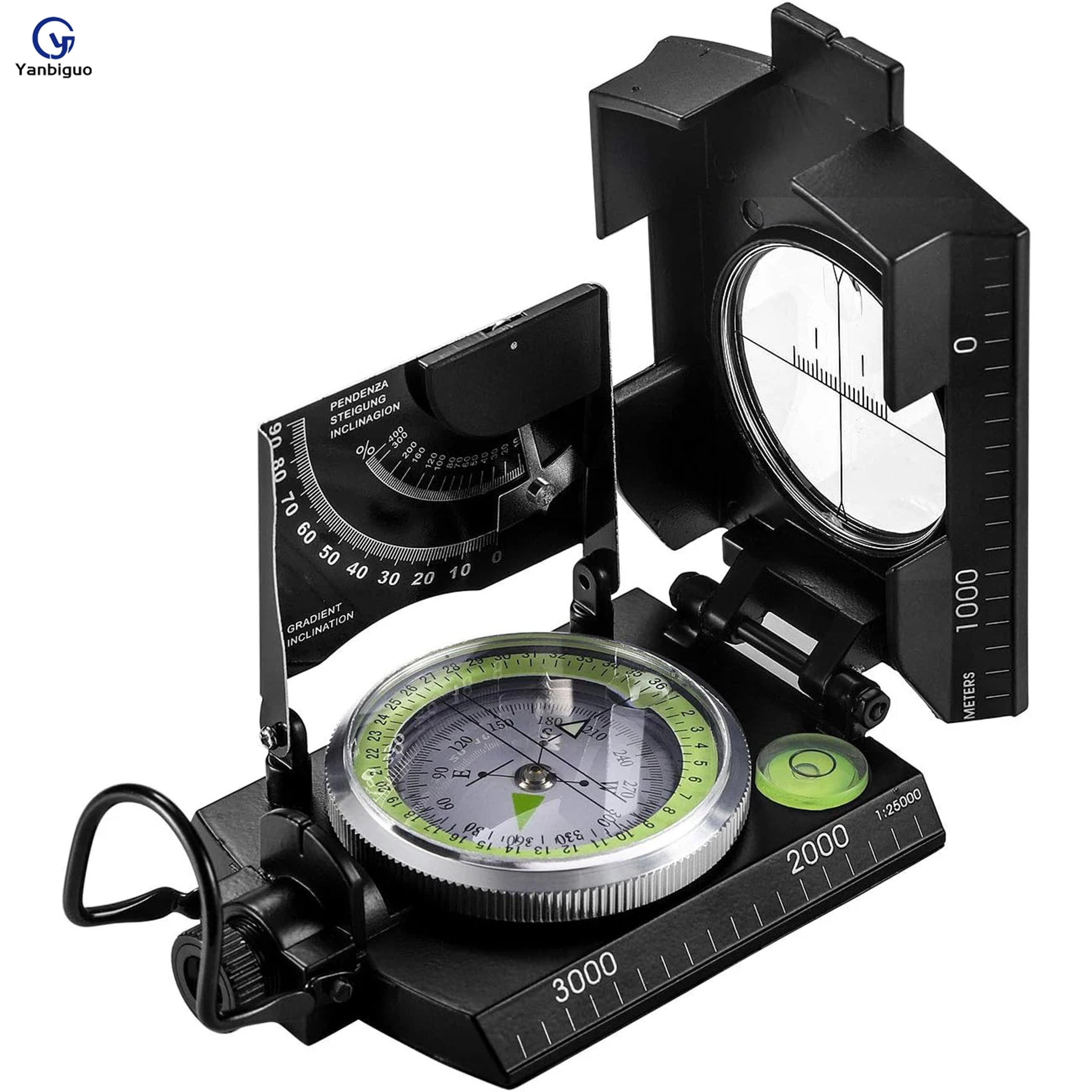 military compass for sighting waterproof, durable, inclinometer multifunctional navigation compass