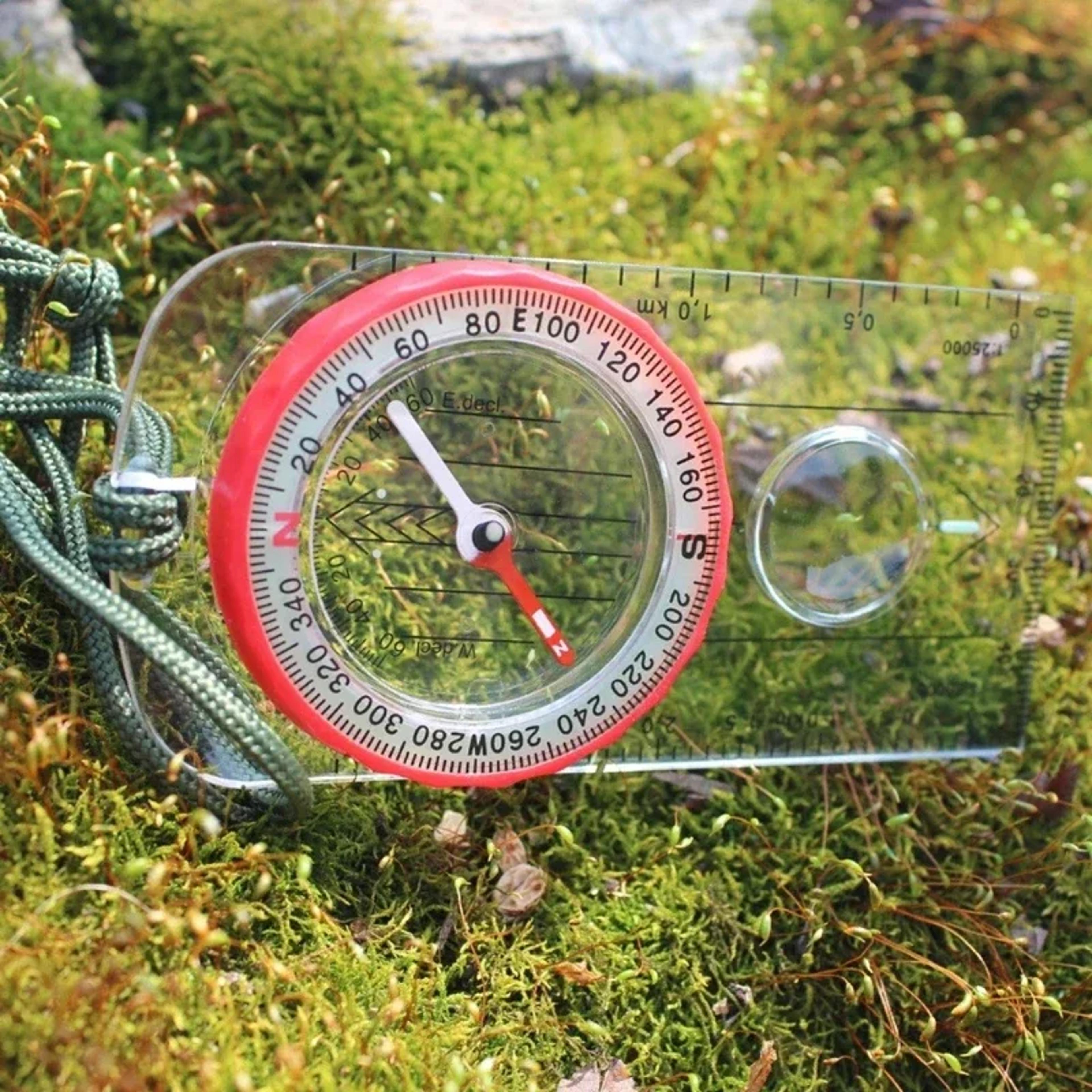 portable waterproof camping compass with luminous display & rotating dial ideal for outdoor adventures
