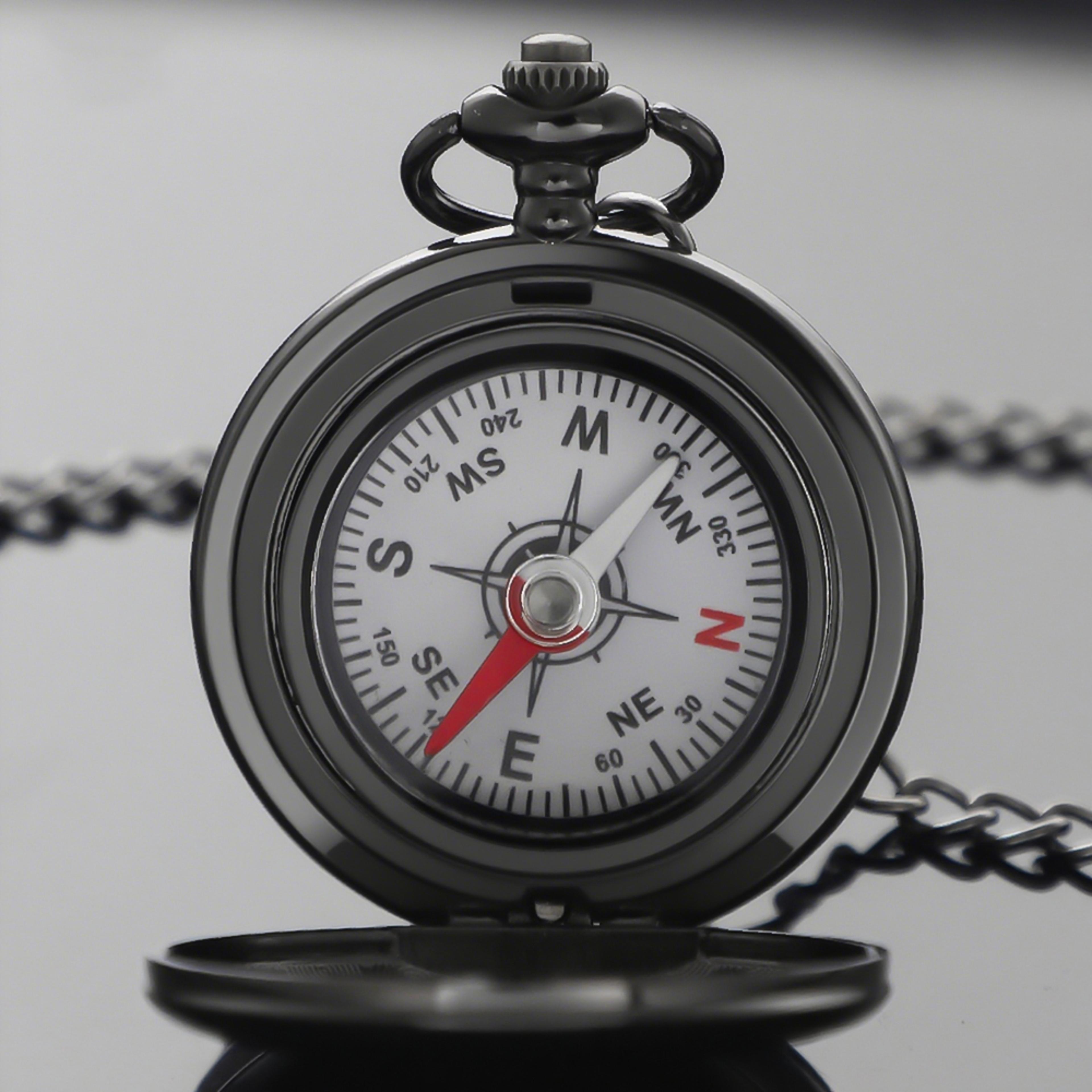 classic smooth design compass pocket watch – outdoor camping, hiking, navigation gift for women and men