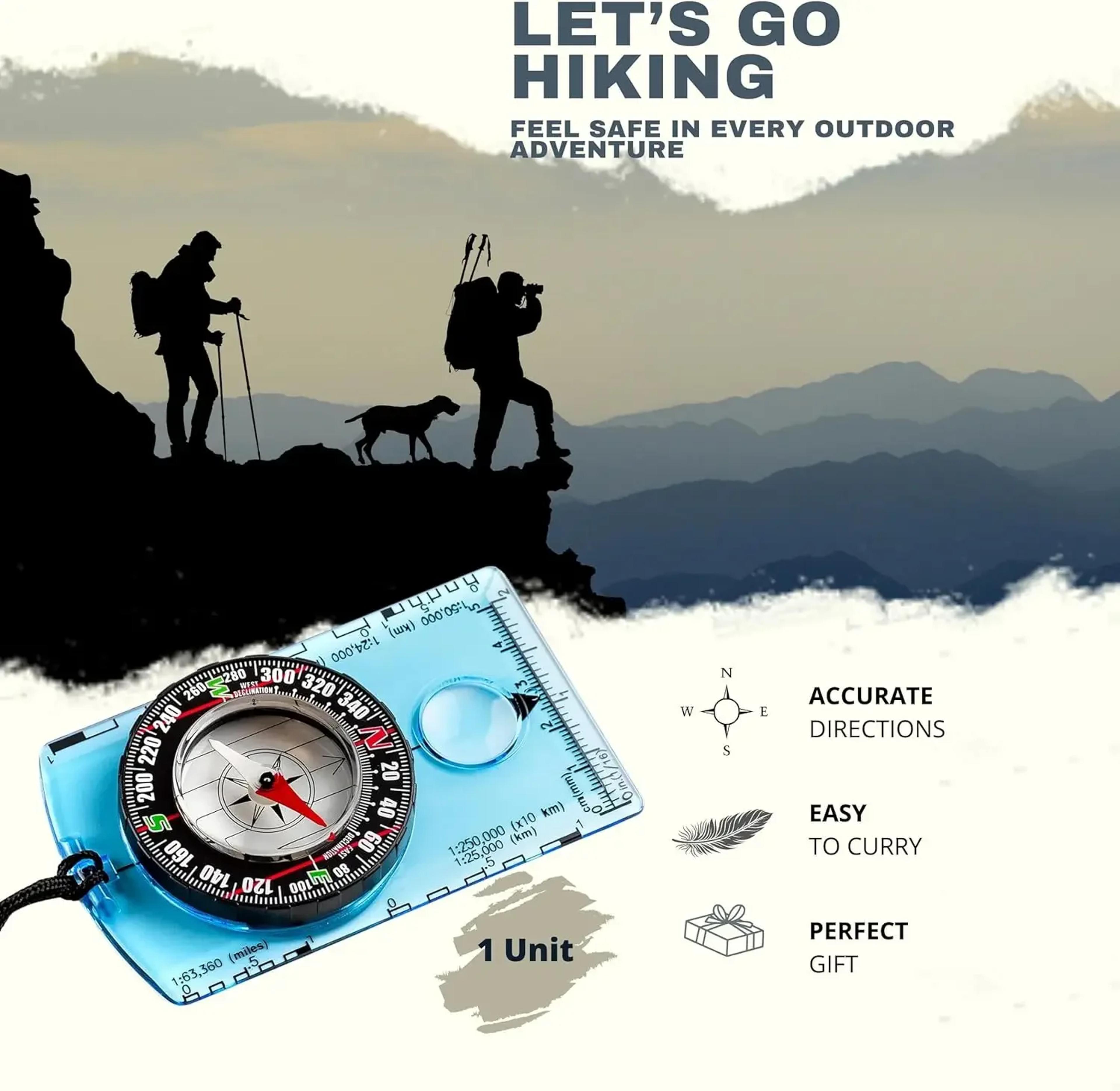 waterproof hiking compass with backpack clip best survival tool for map reading