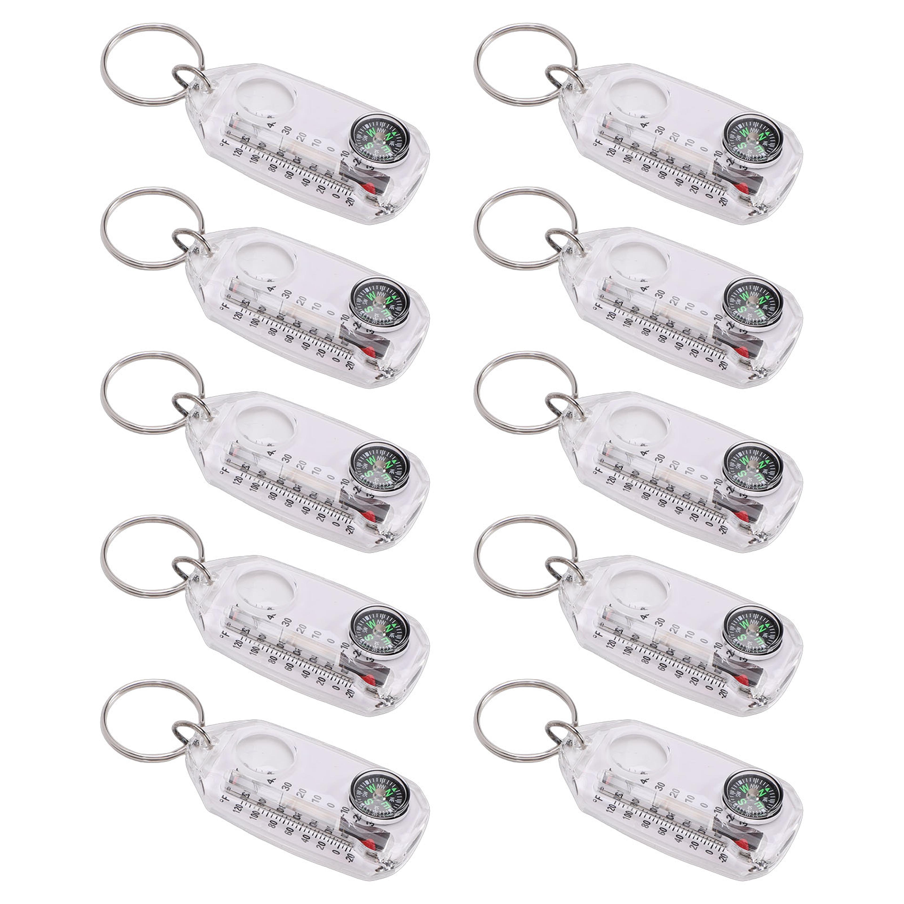 portable multifunctional compass & thermometer keychain compact tool for hiking and camping adventures