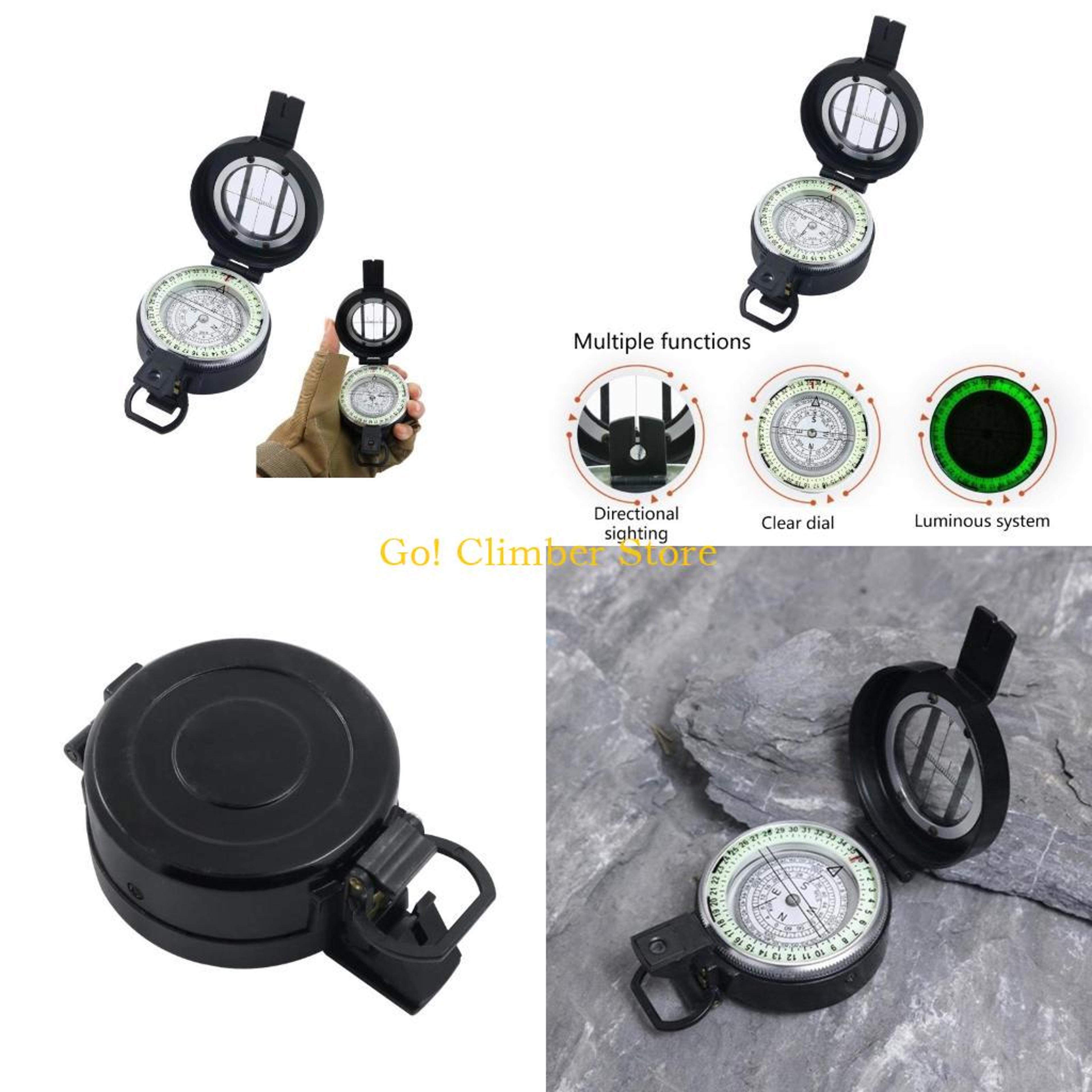 vintage luminous pocket compass for camping, hiking & backpacking durable navigation tool