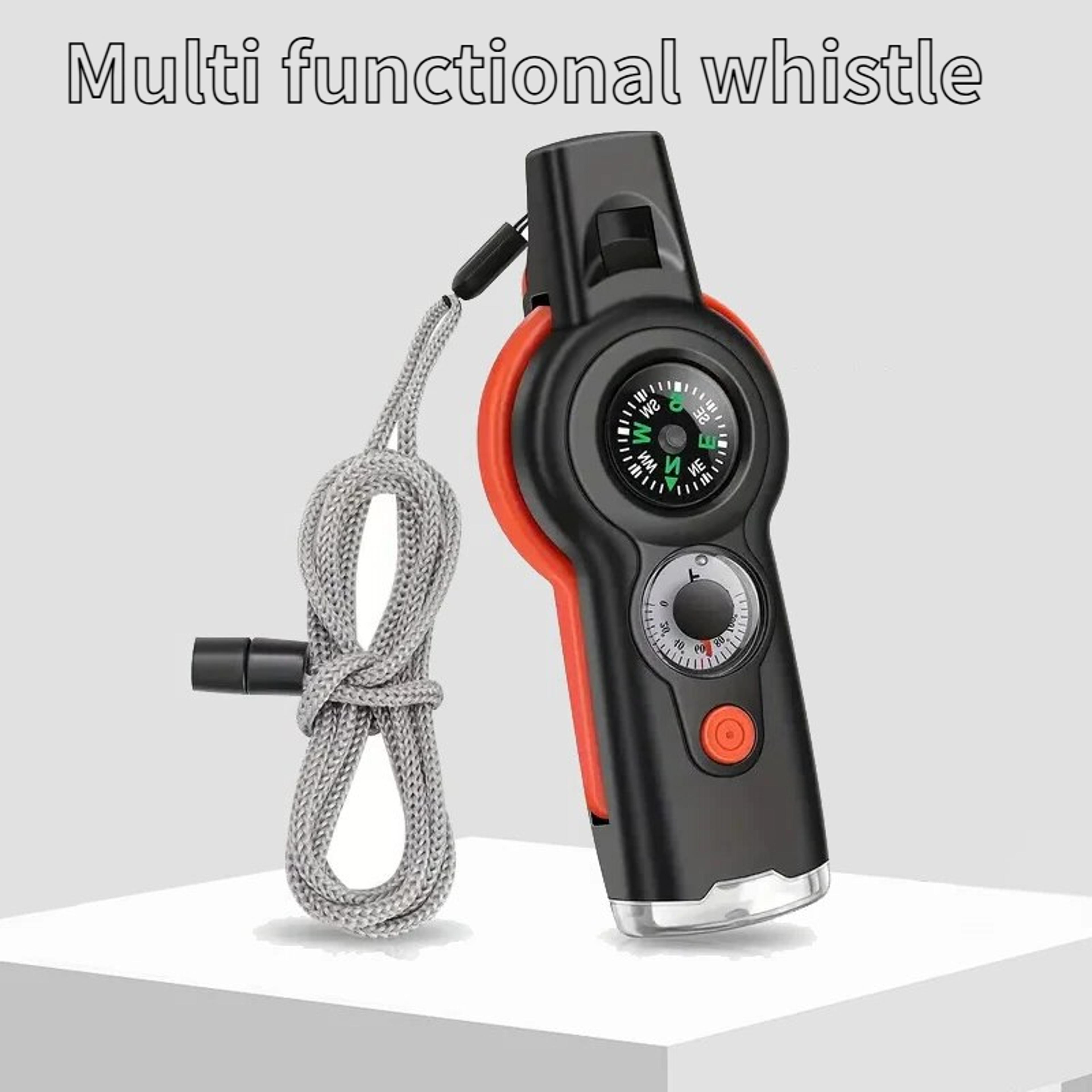 all in one survival whistle tool with compass flashlight and emergency