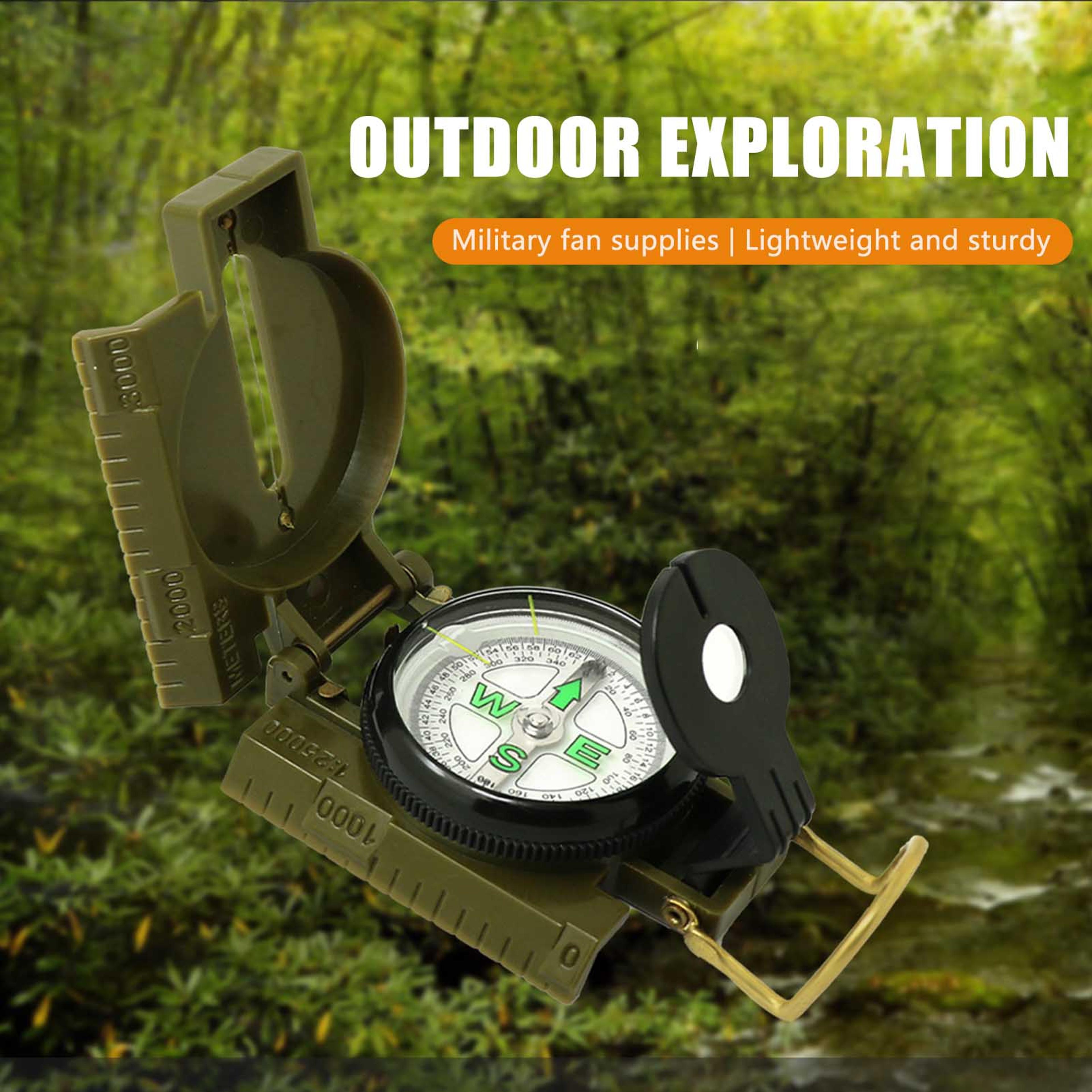 portable lensatic compass military navigation tool for hiking camping and survival