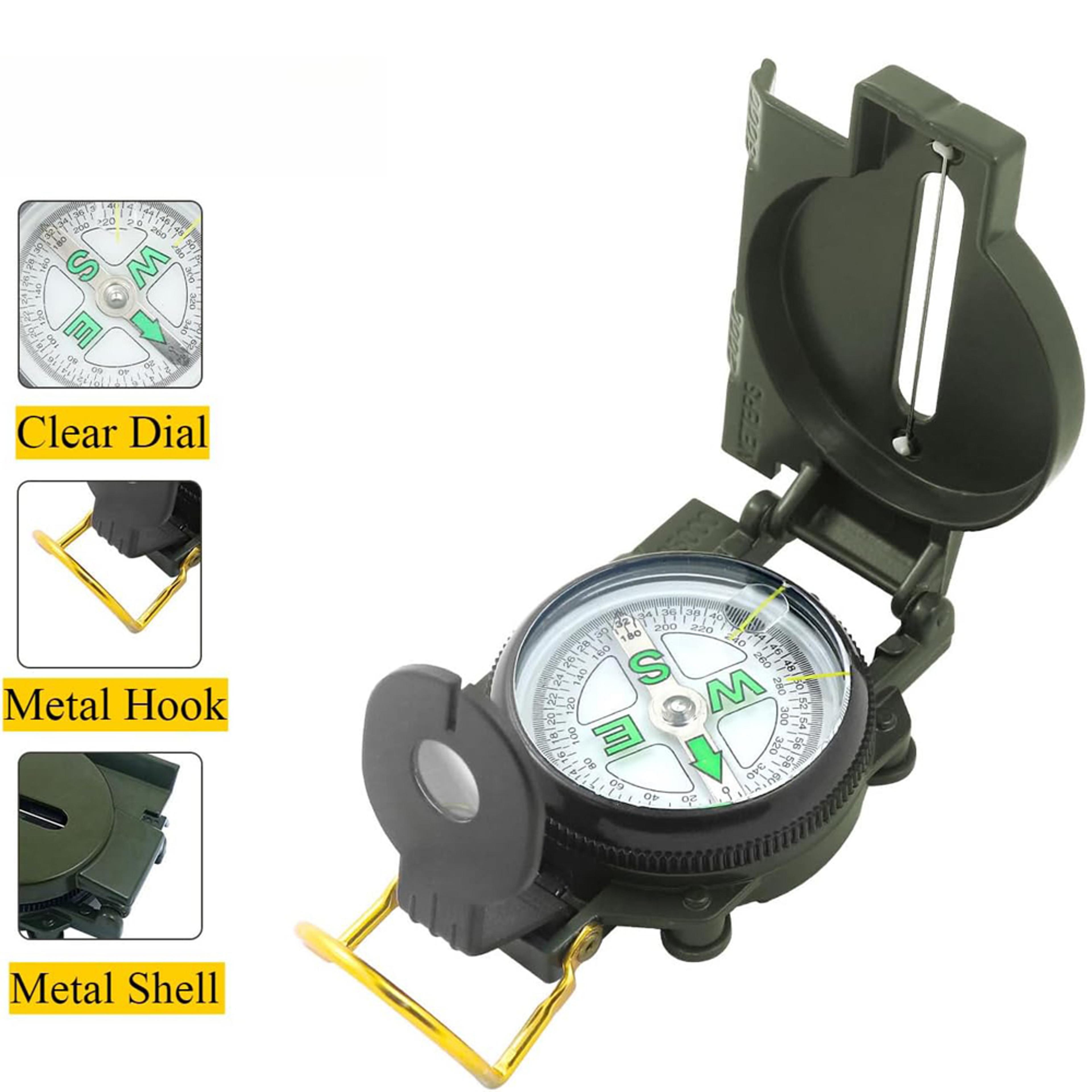 military waterproof hiking compass high precision lensatic survival navigation tool