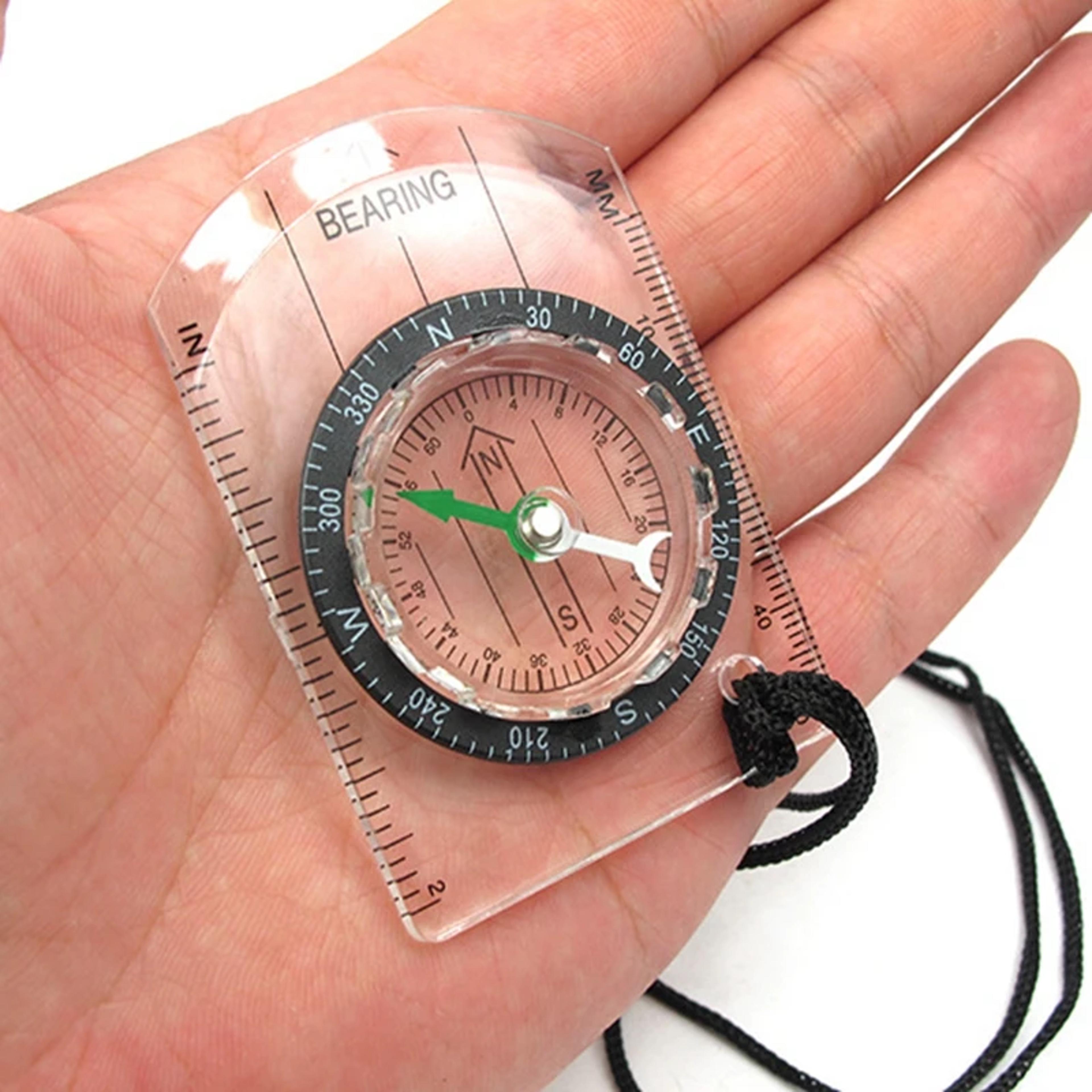 transparent camping compass for hiking navigation and map reading tool