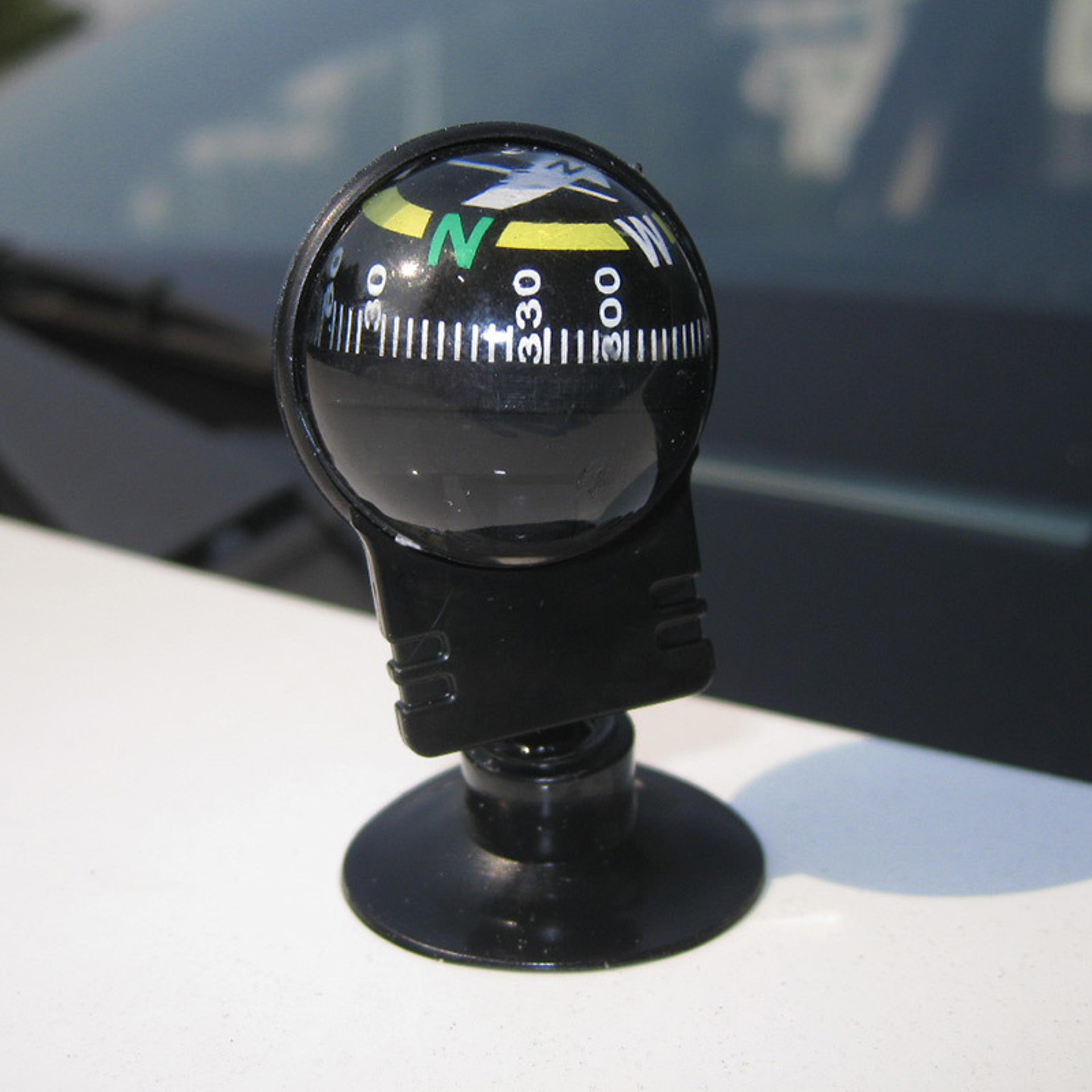 waterproof car compass ball with suction cup dashboard navigation tool