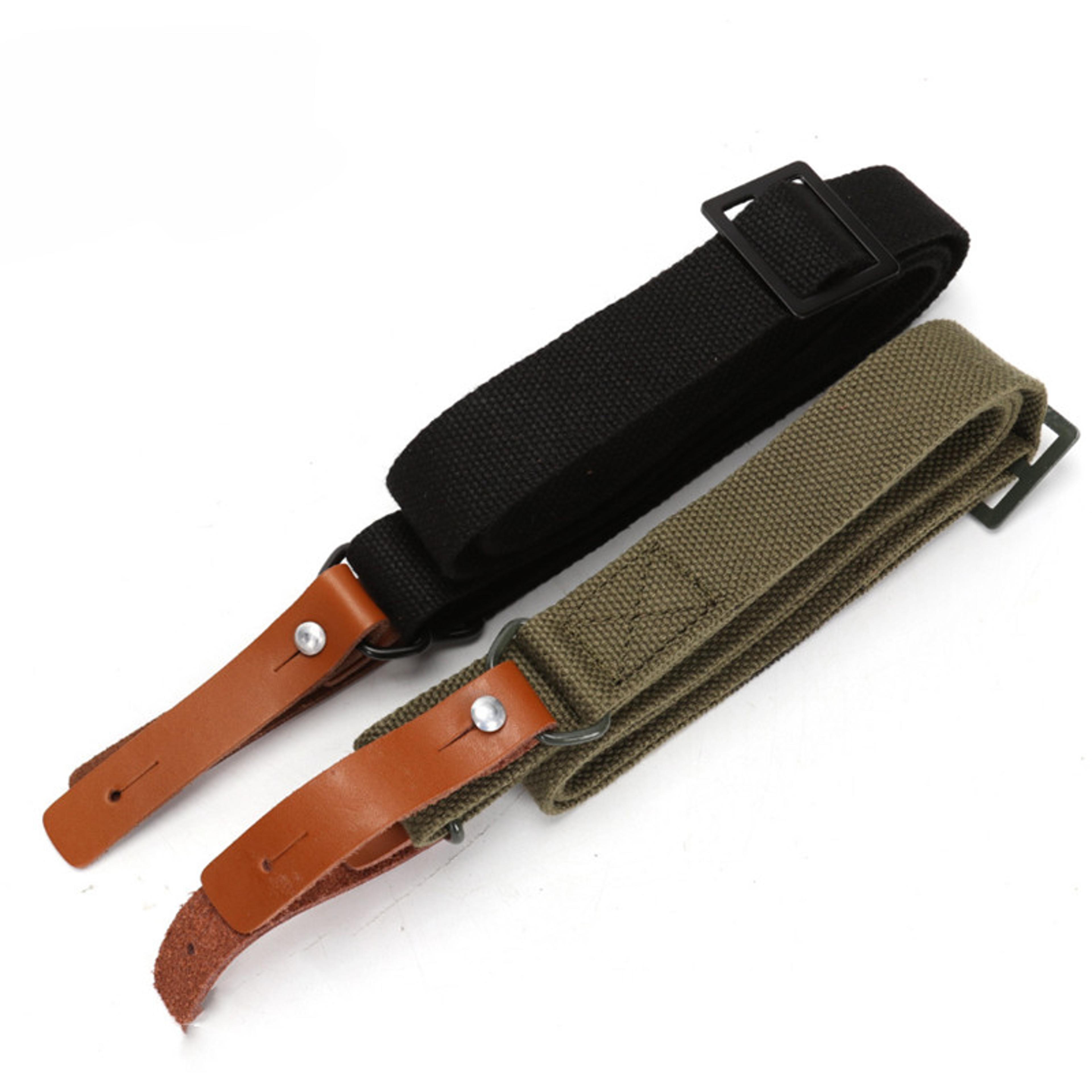 heavy duty tactical rifle sling adjustable leather gun sling for hunting and shooting
