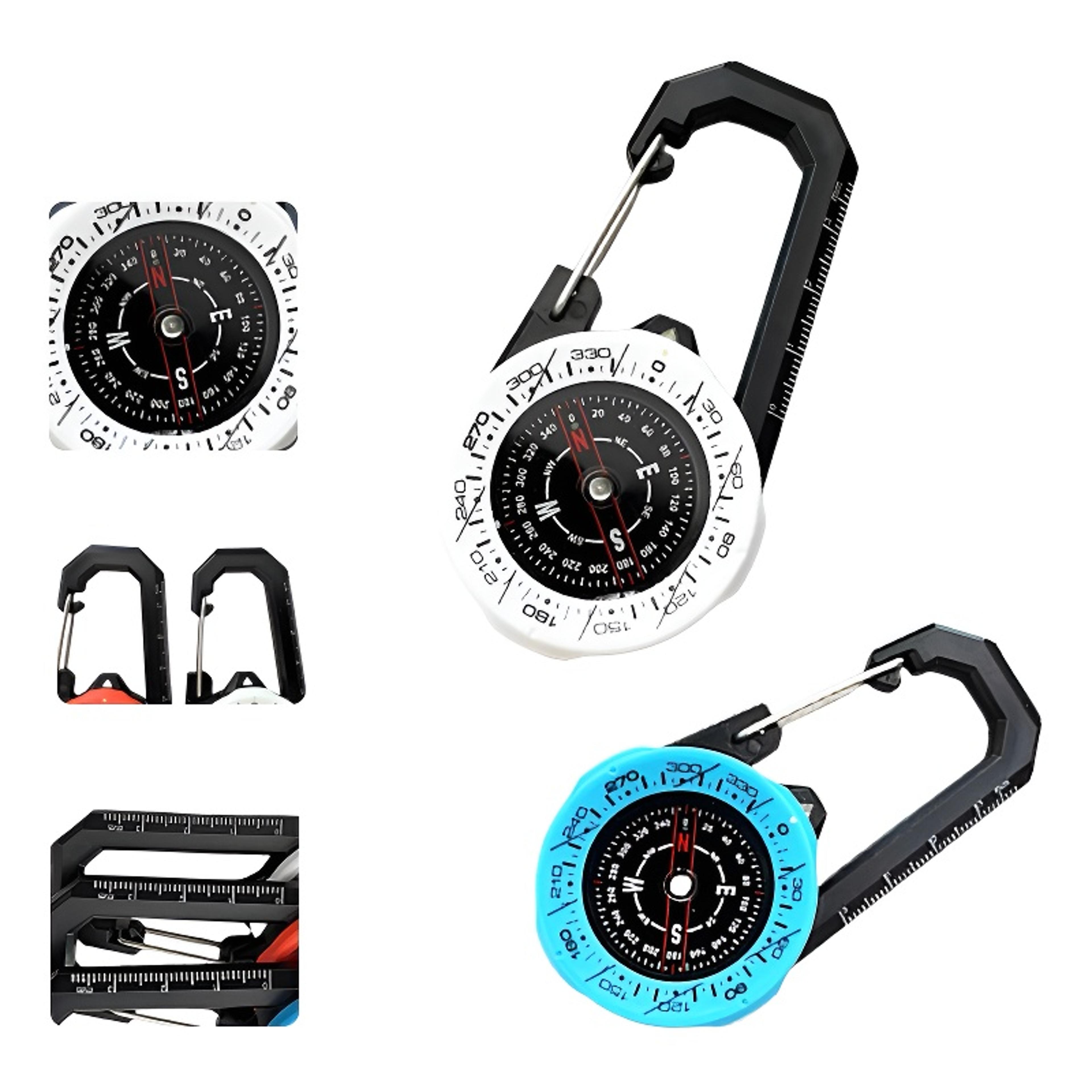 waterproof carabiner compass clip portable hiking survival direction finder