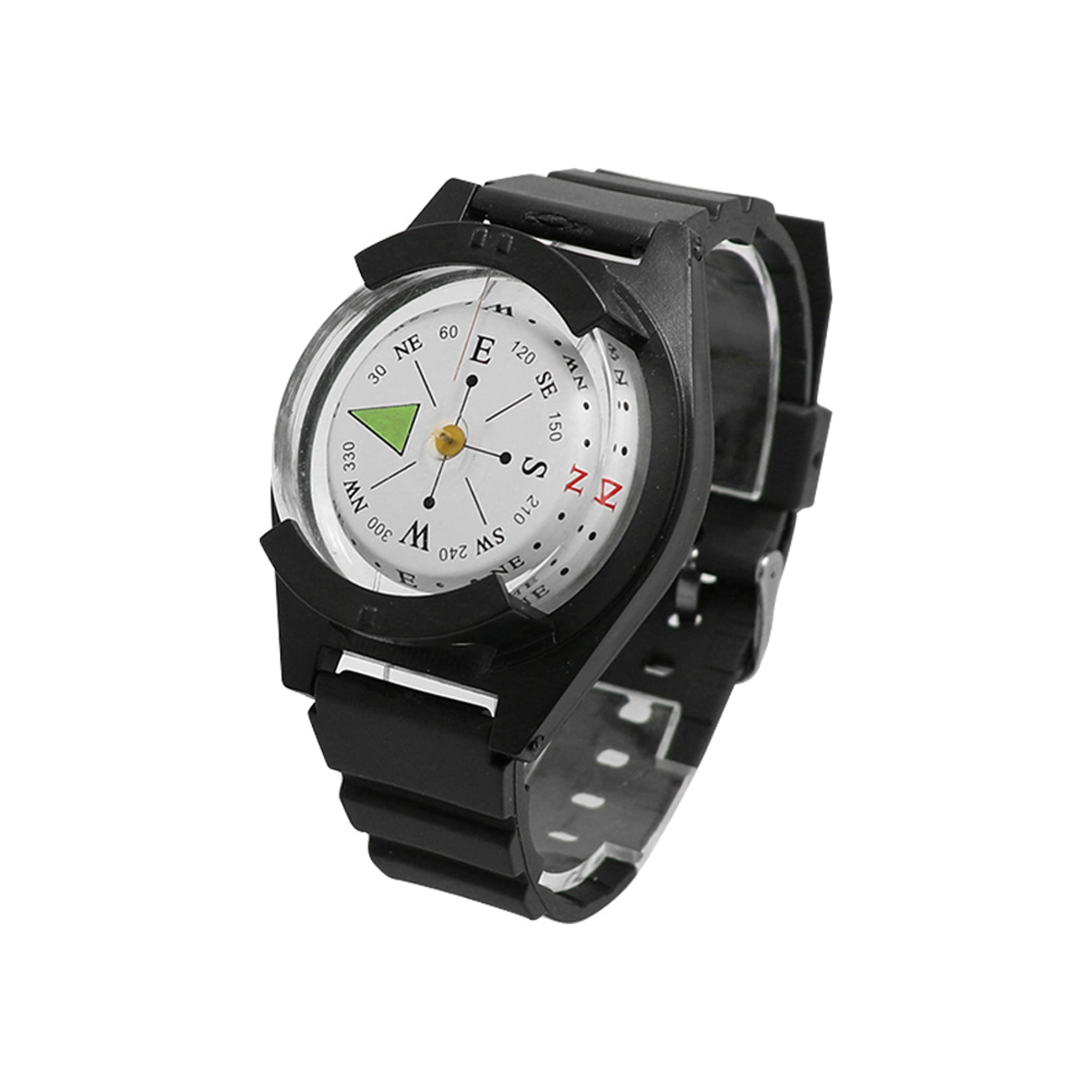 luminous wearable compass watch outdoor hiking navigation tool with silicone strap