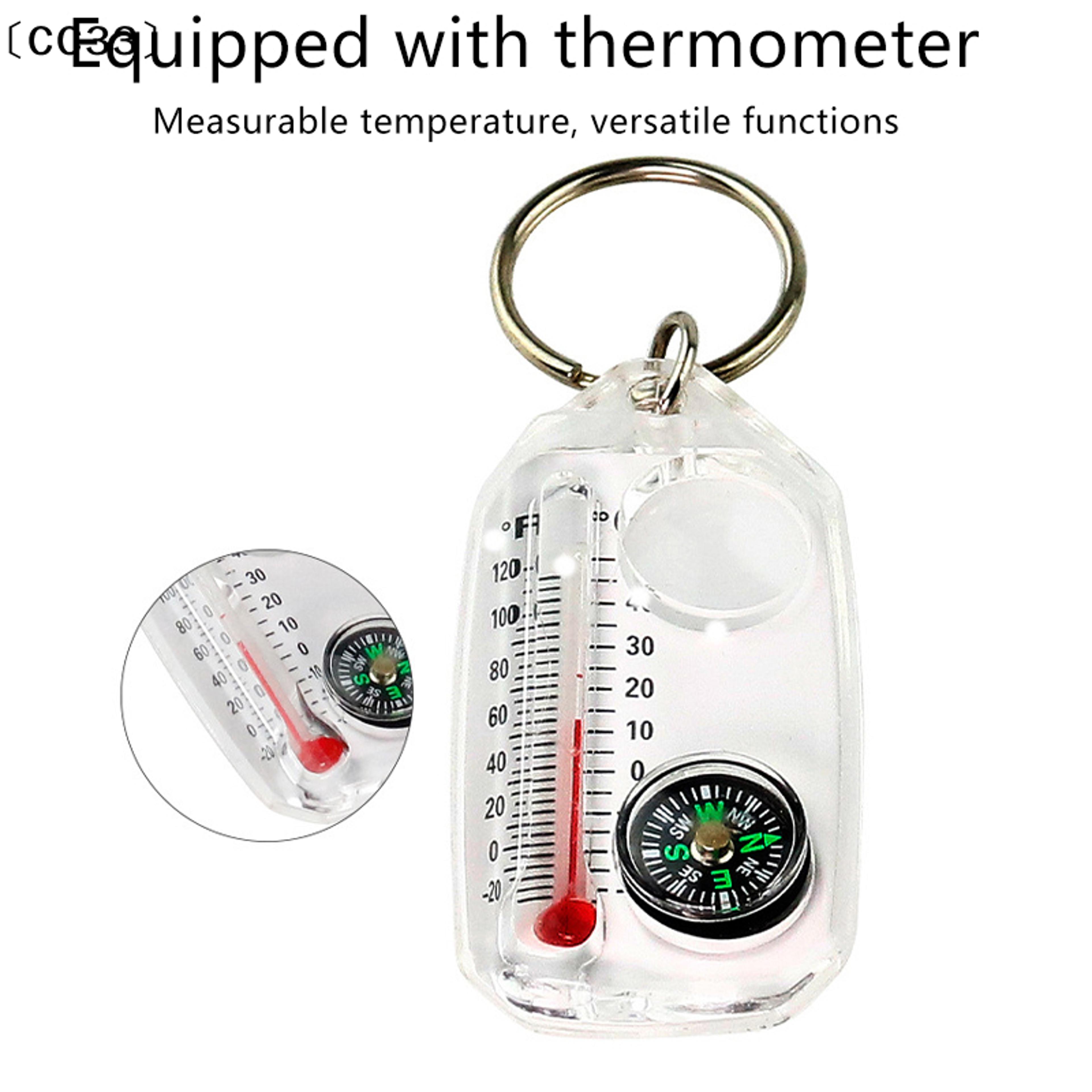 portable survival compass keychain with thermometer mini pocket outdoor navigation tool