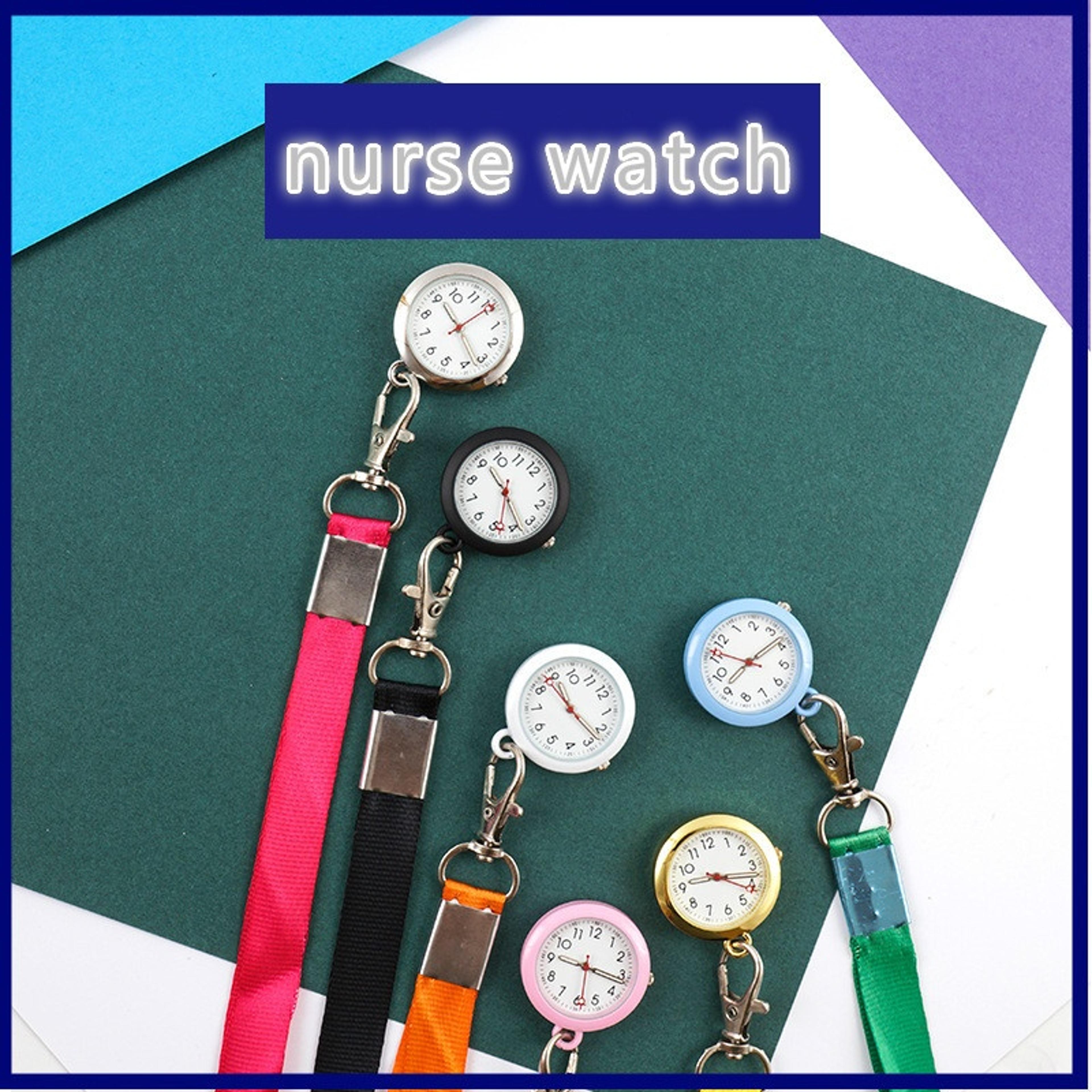 retro waterproof nurse fob watch luminous hanging medical pendant watch with clip-on design