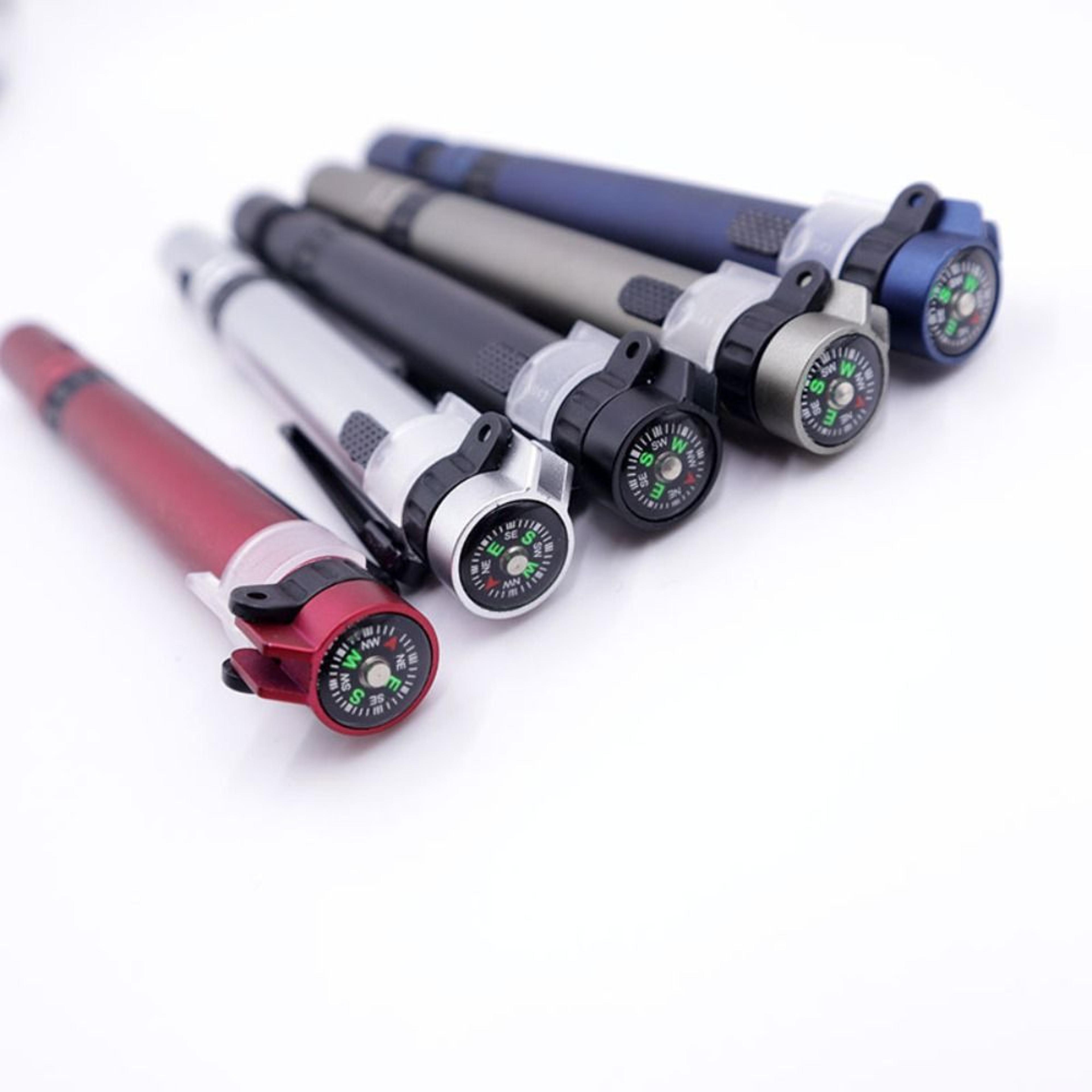 multifunctional tactical pen light with screwdriver compass stylus portable edc tool