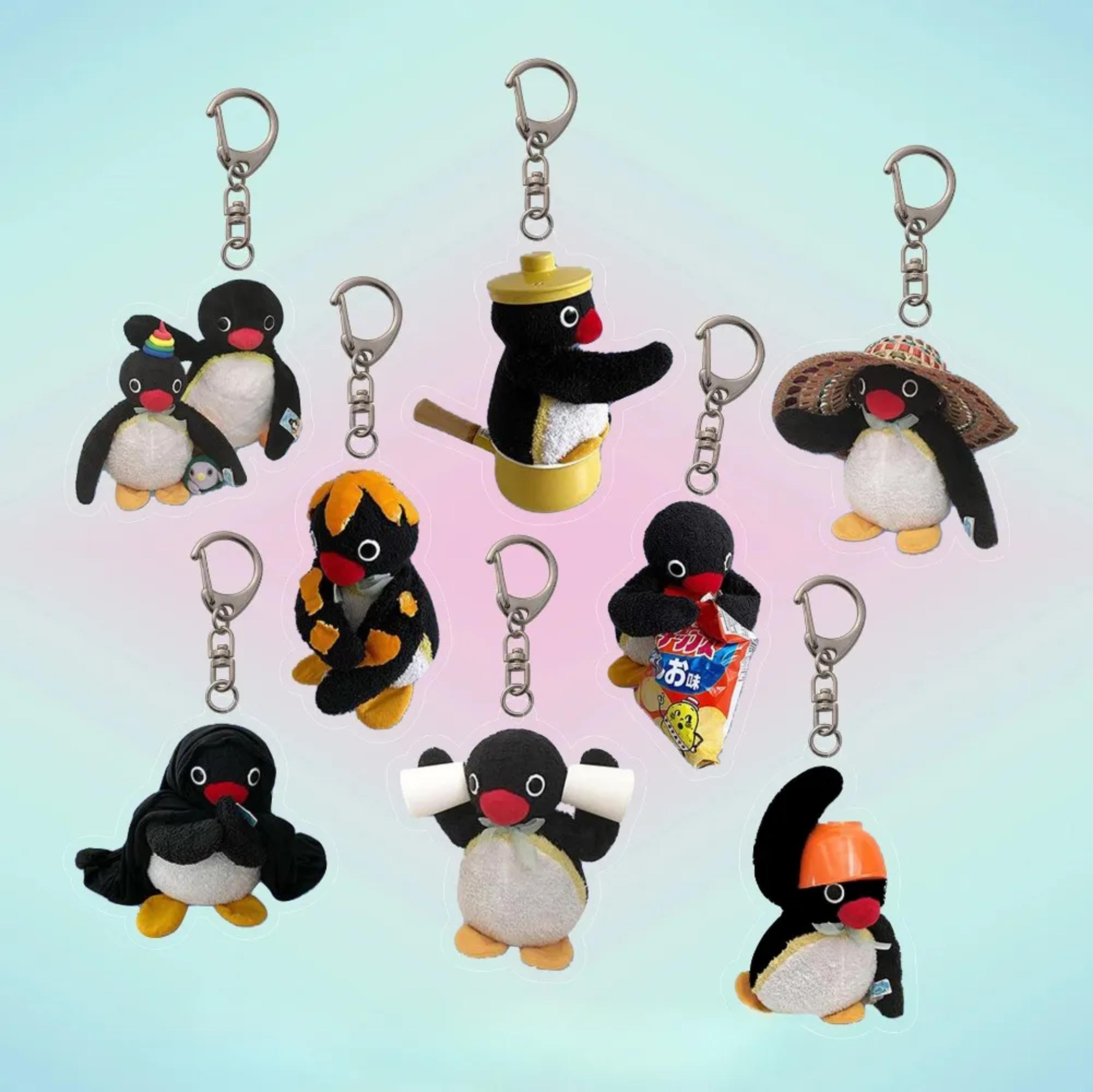cute anime penguin acrylic keychain gift charm for bags and keys