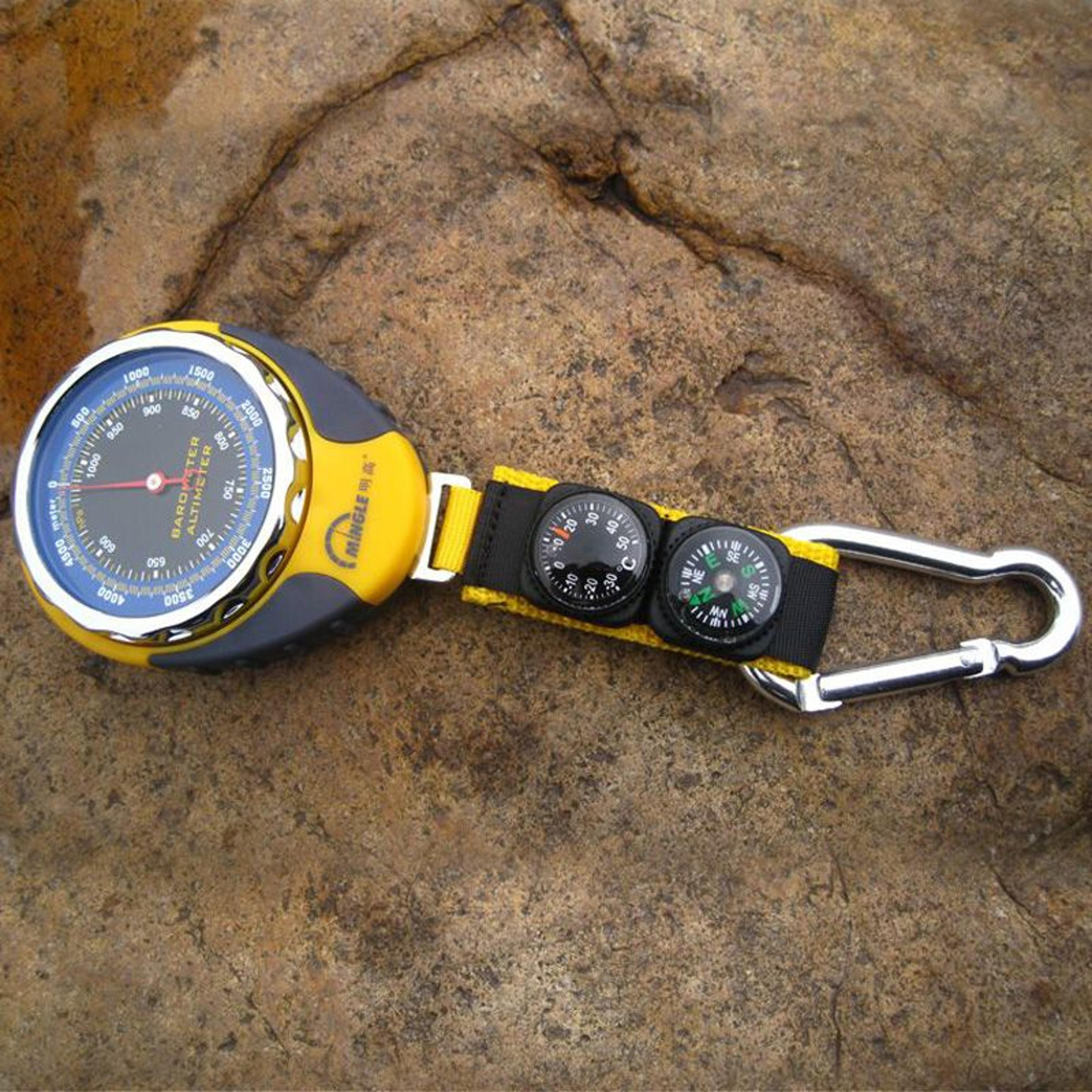 outdoor altimeter watch, barometer compass tool, hiking thermometer meter