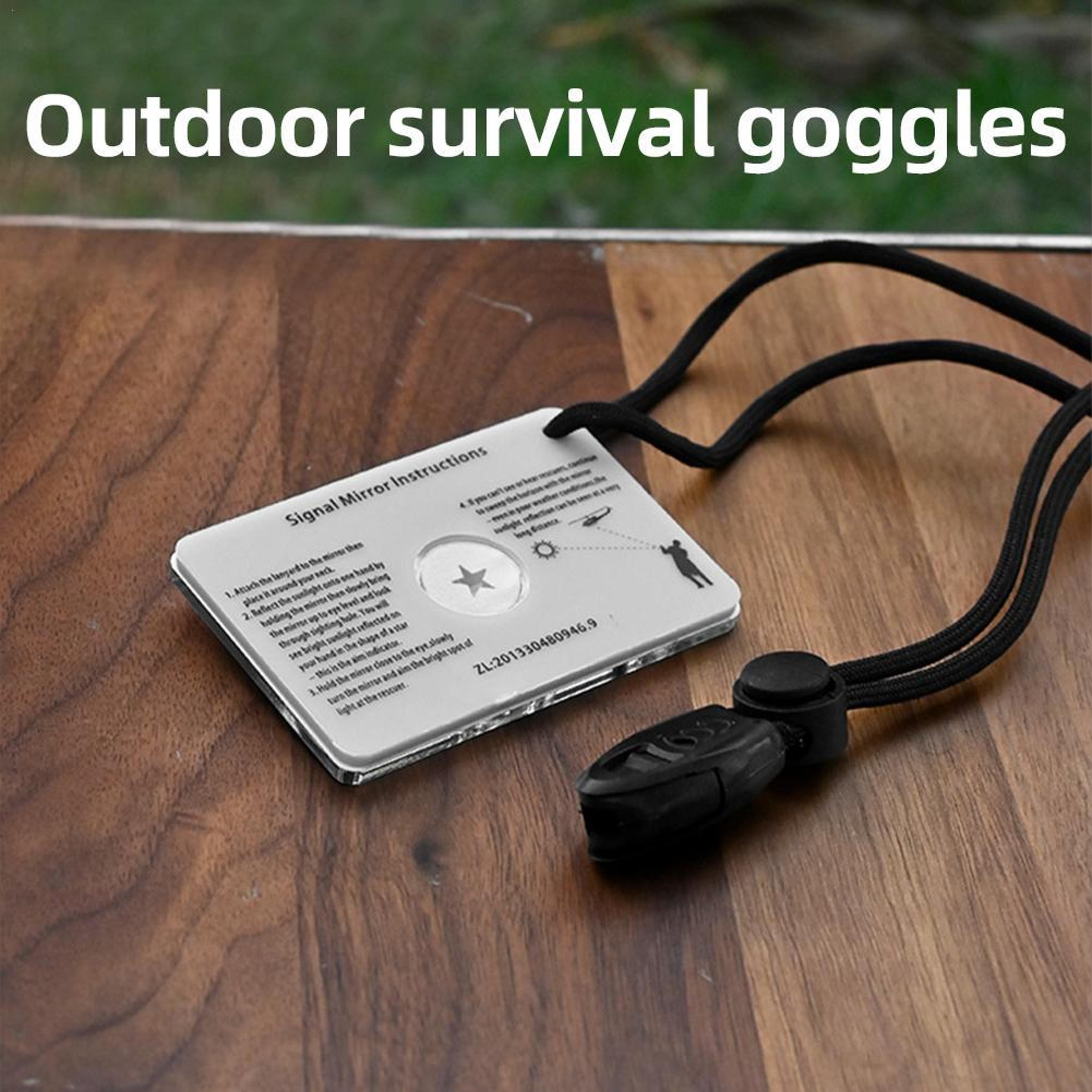 survival signal mirror for outdoor safety, emergency reflective signaling tool for boating and hiking