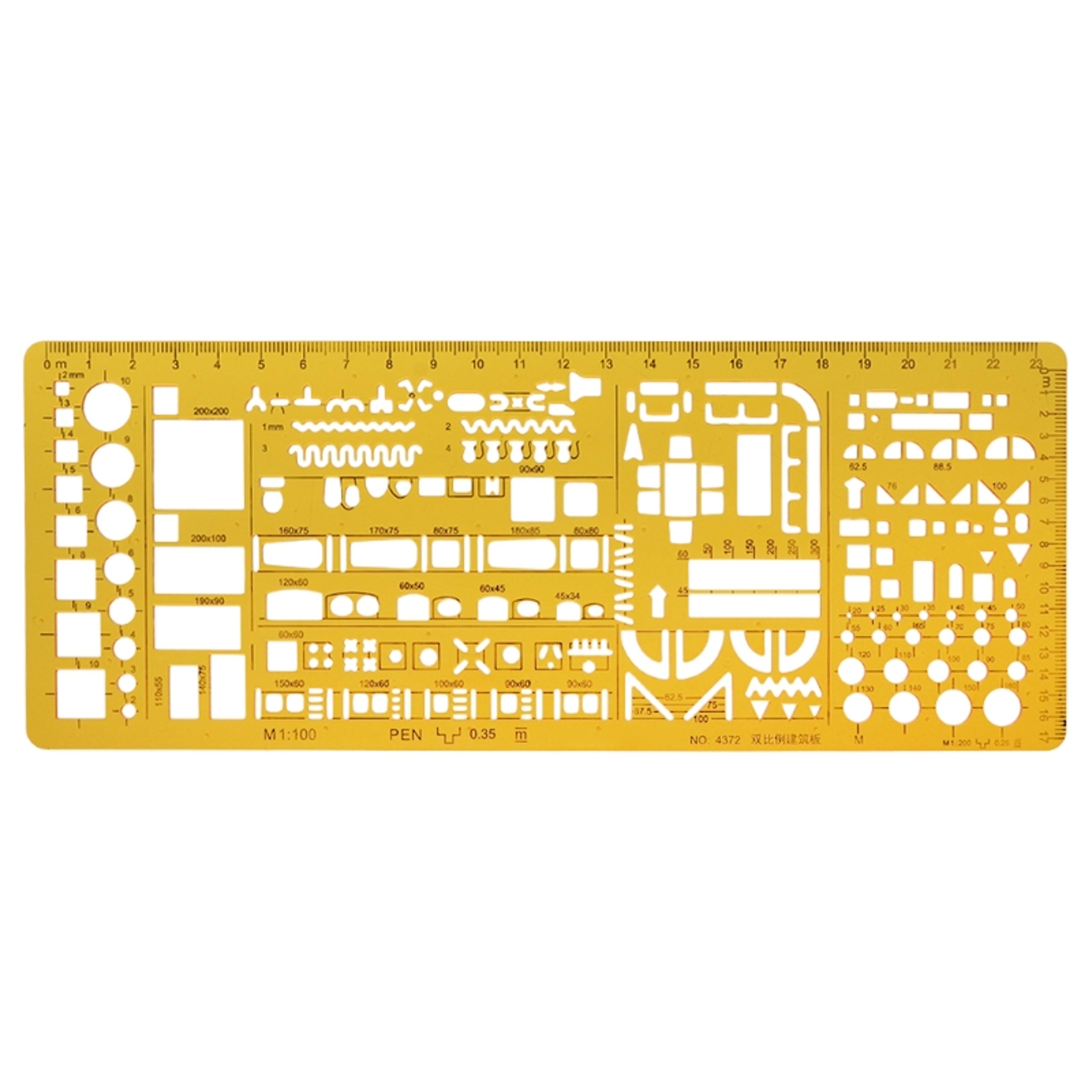 precision architectural template ruler set for accurate drawing and drafting