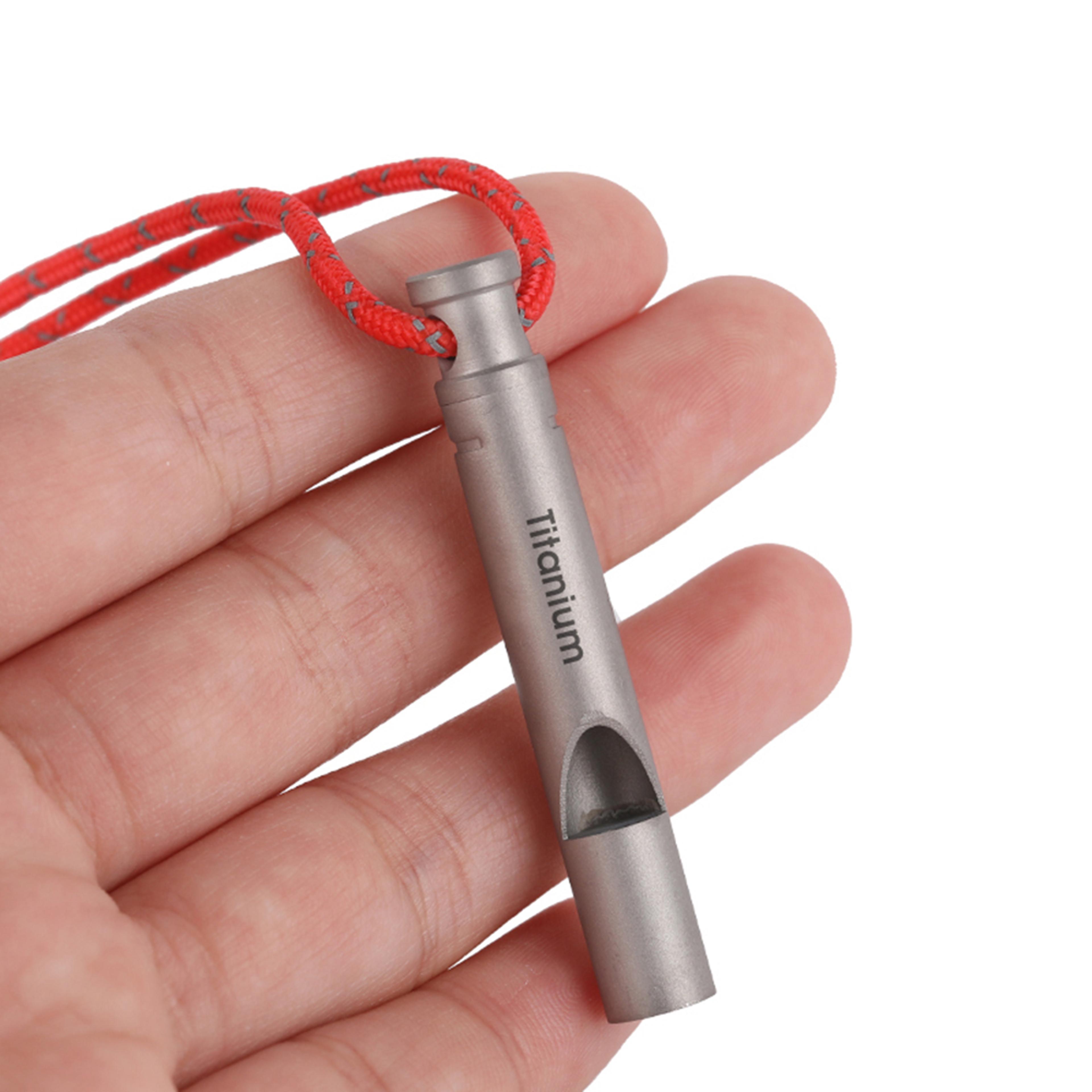 titanium emergency survival whistle high decibel outdoor safety whistle with cord