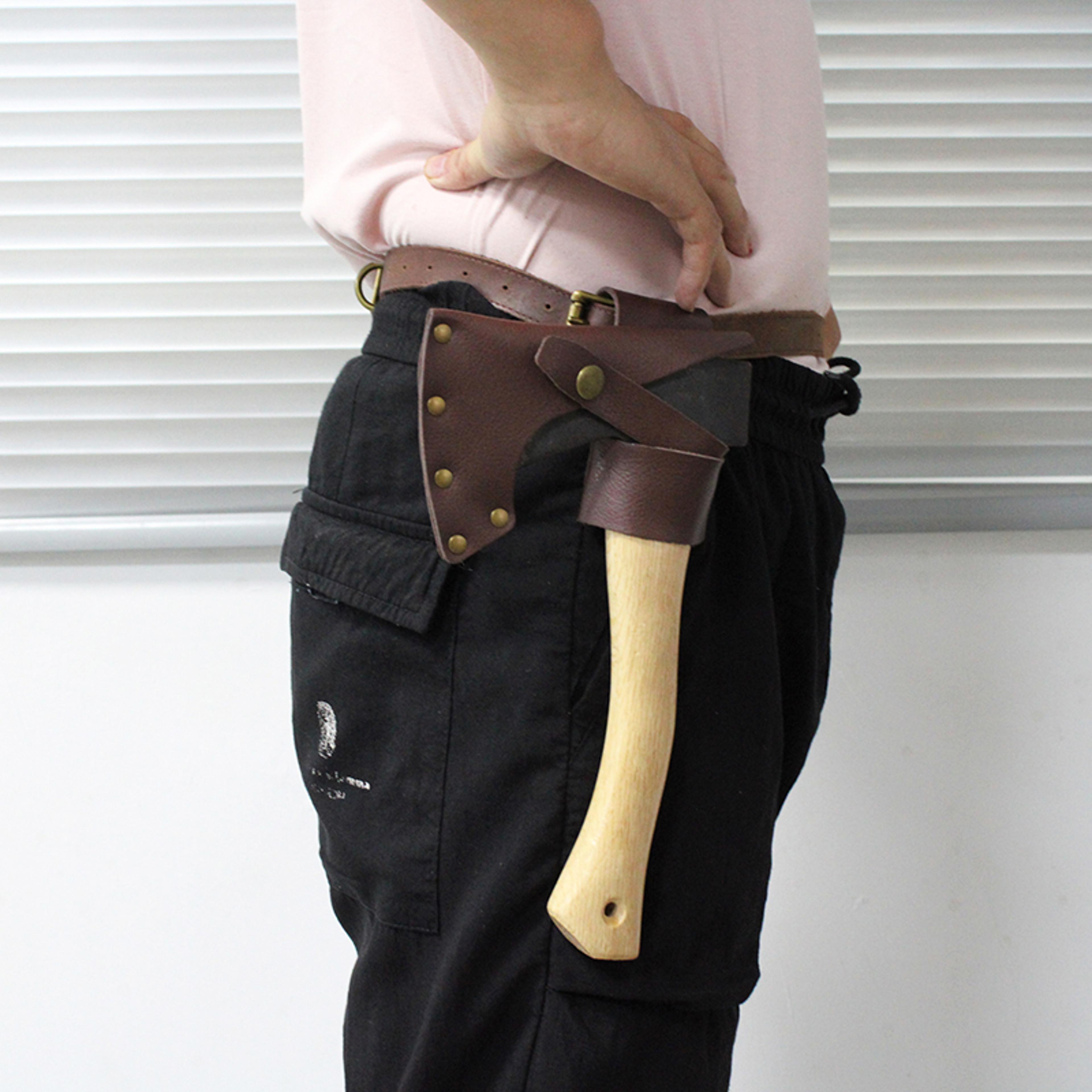 premium leather axe sheath durable axe sheath adjustable hatchet cover for camping and outdoor tools