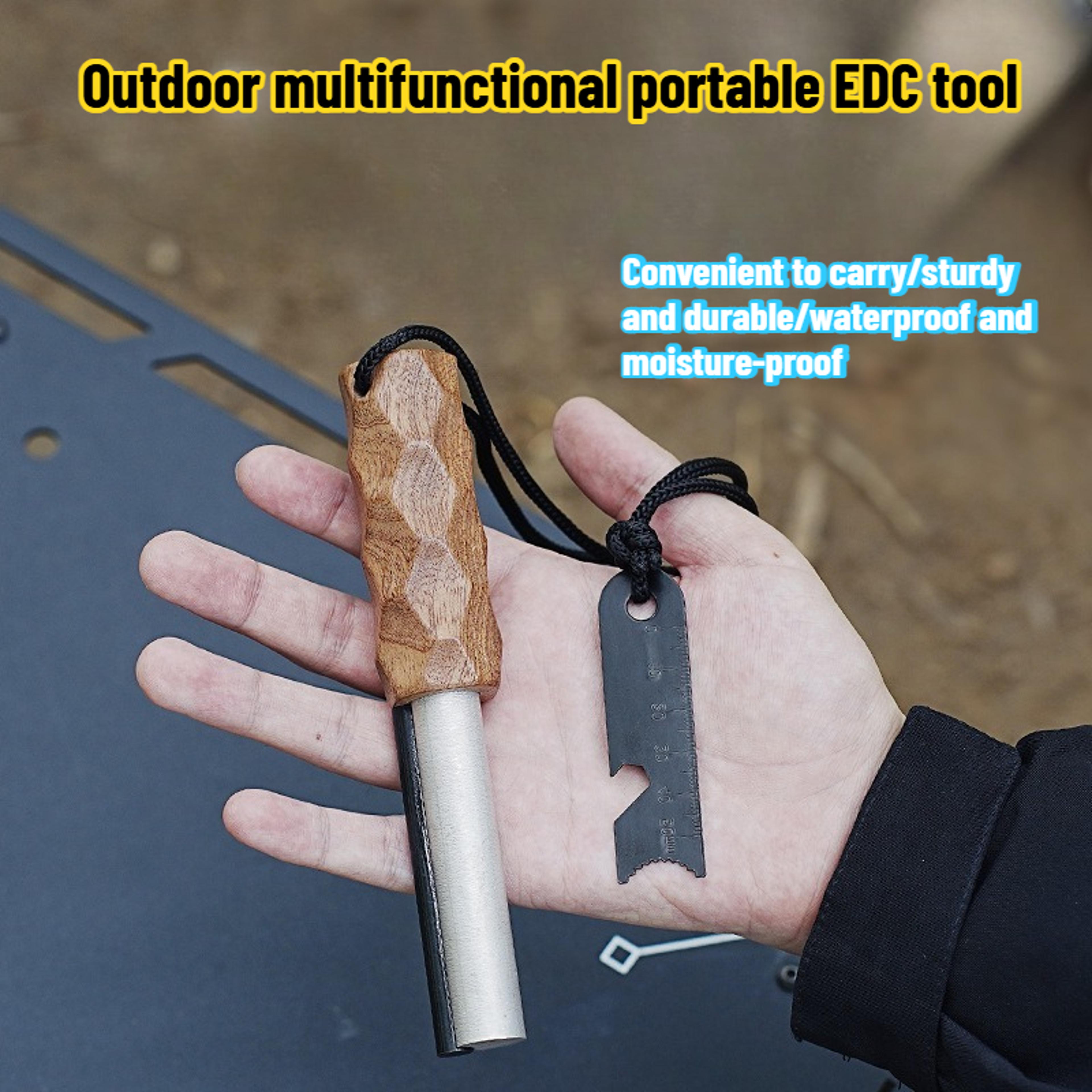 portable fire starter kit flint magnesium rod survival tool for camping hiking