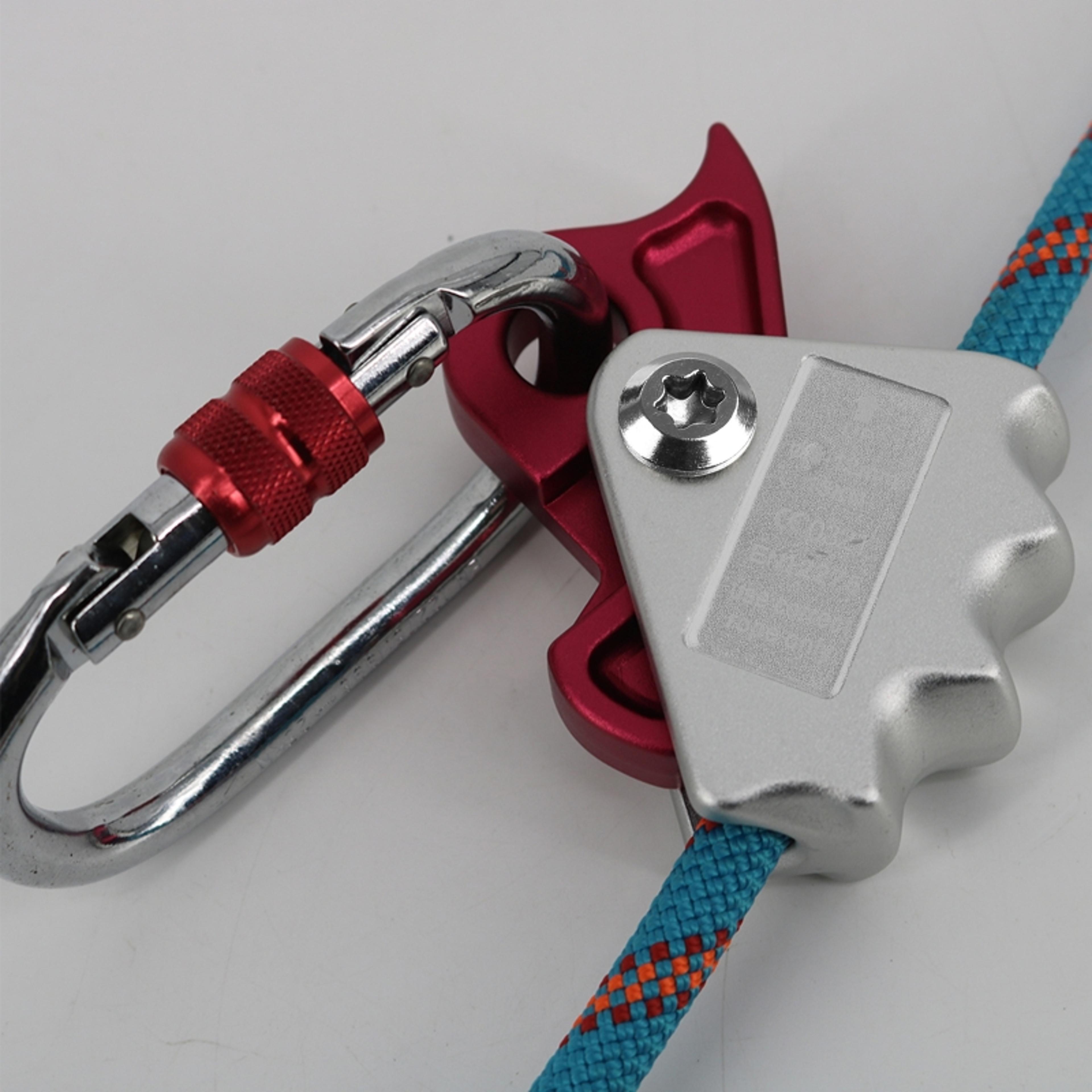professional rope grab safety device for climbing, rappelling & arborist fall protection