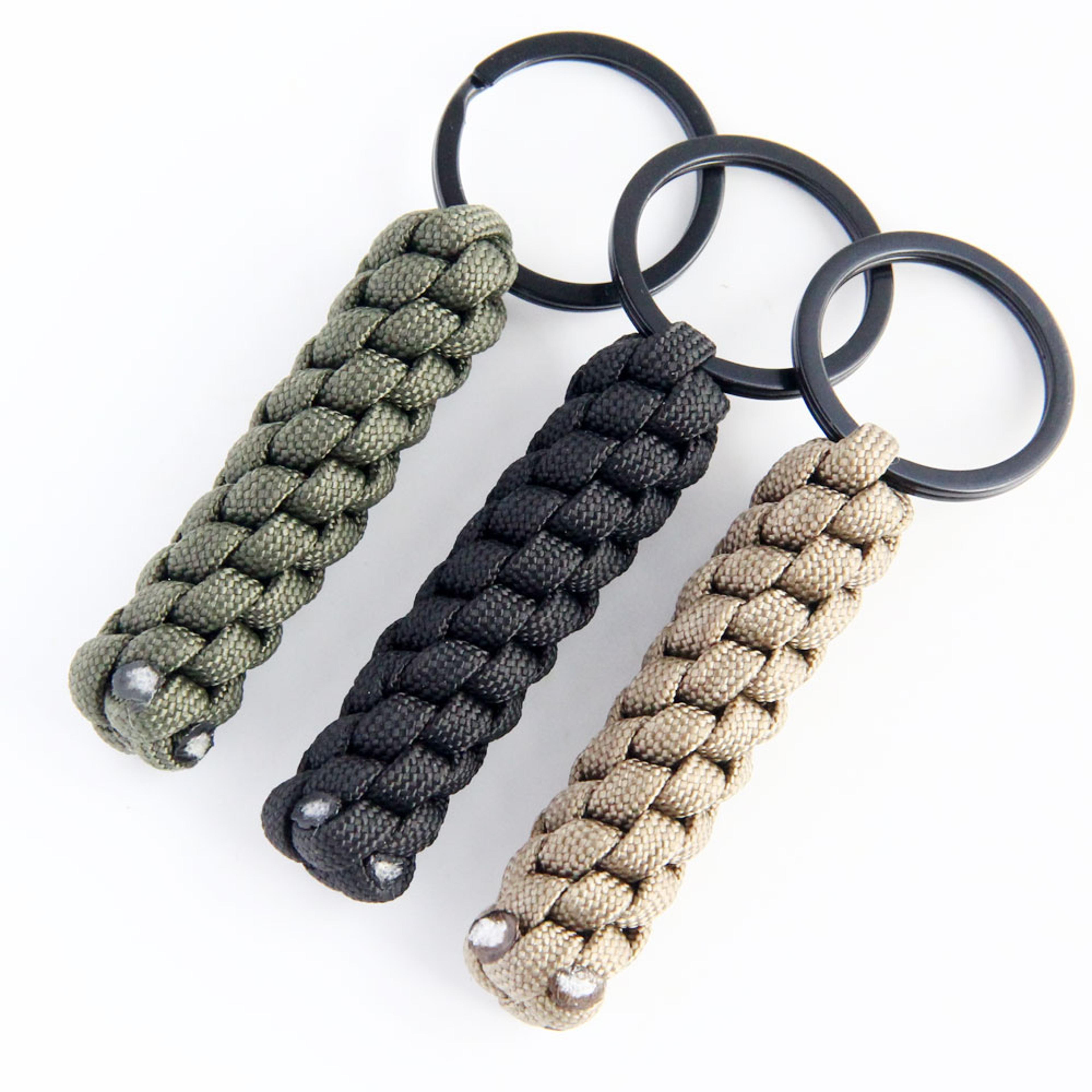 tactical paracord keychain survival rope key ring for camping hiking edc gear
