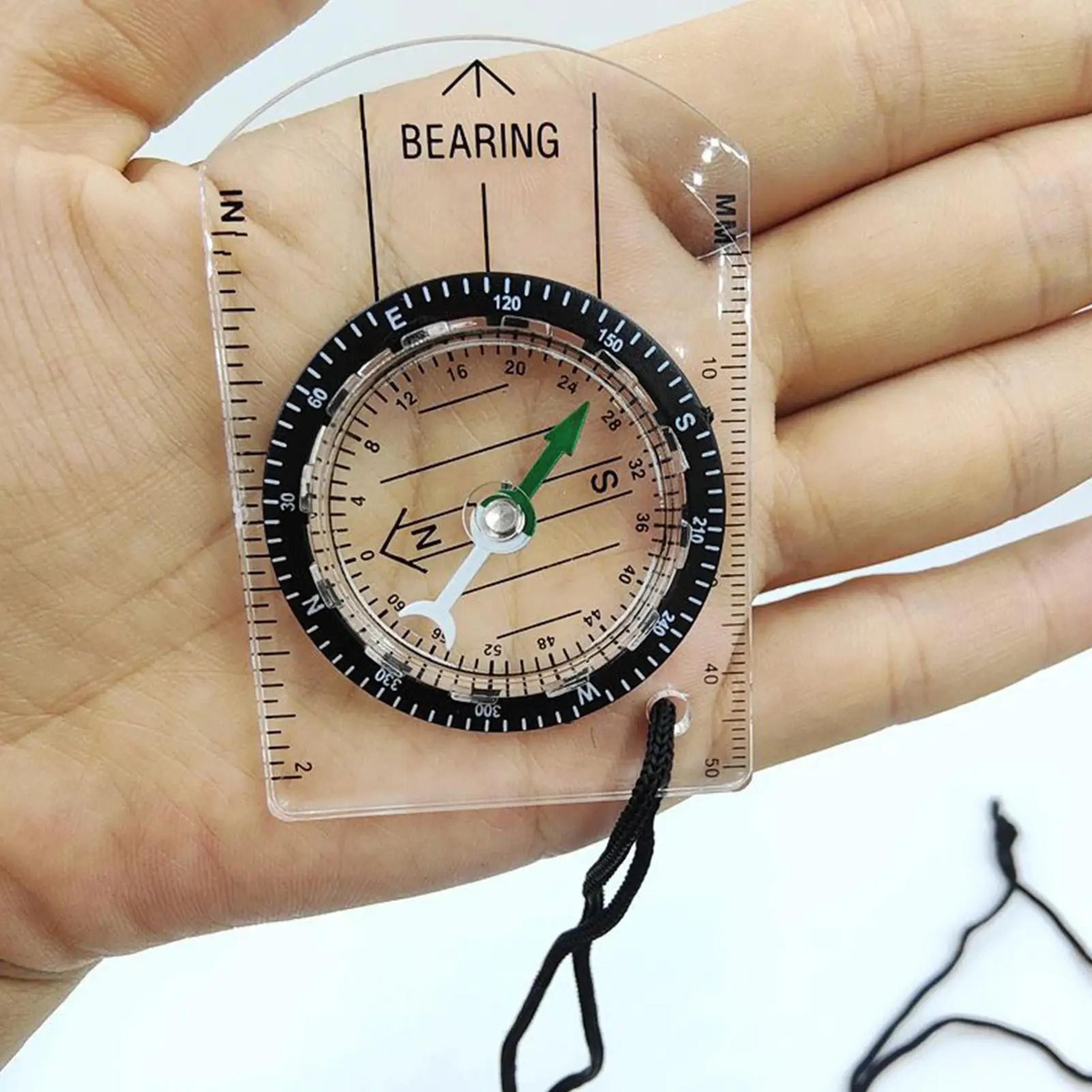 transparent acrylic compass with map scale for hiking backpacking navigation tool